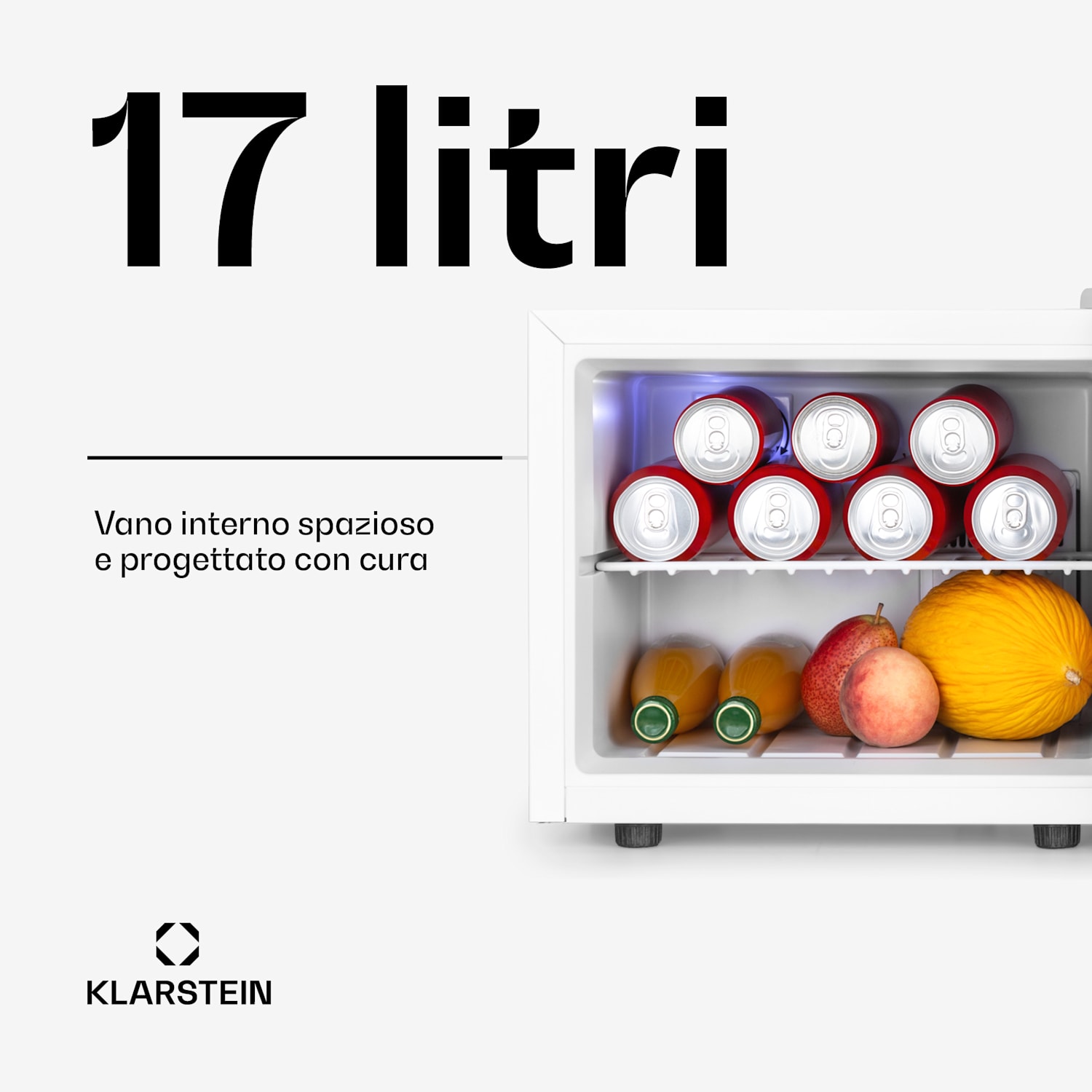 Geheimversteck - Mini frigo, 2 livelli, 17 litri, 26 dB, termoelettrico 17 Ltr | Bianco