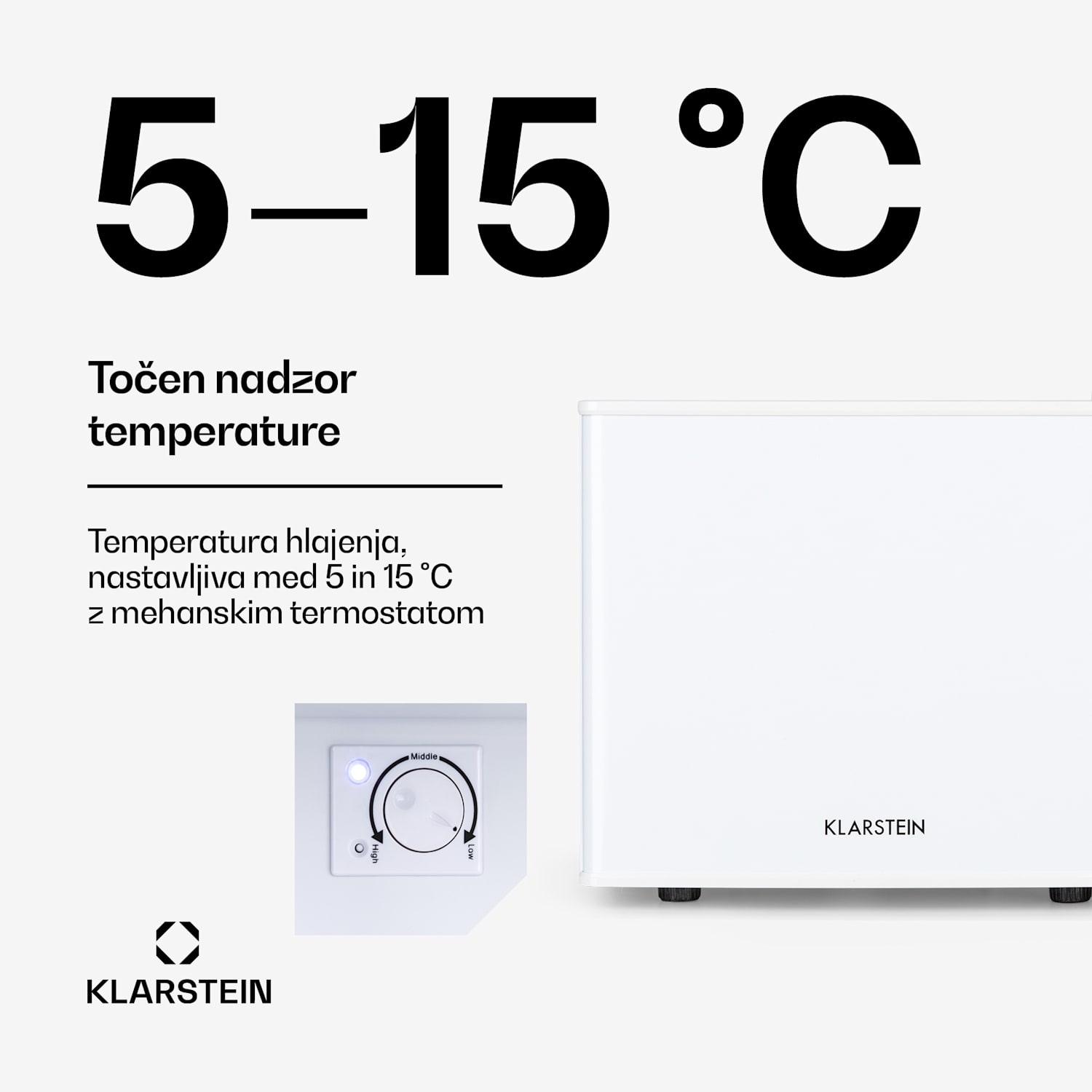 Geheimversteck, mini hladilnik, 2 področji, 17 litrov, 26dB, termoelektričen 17 Ltr | Bela