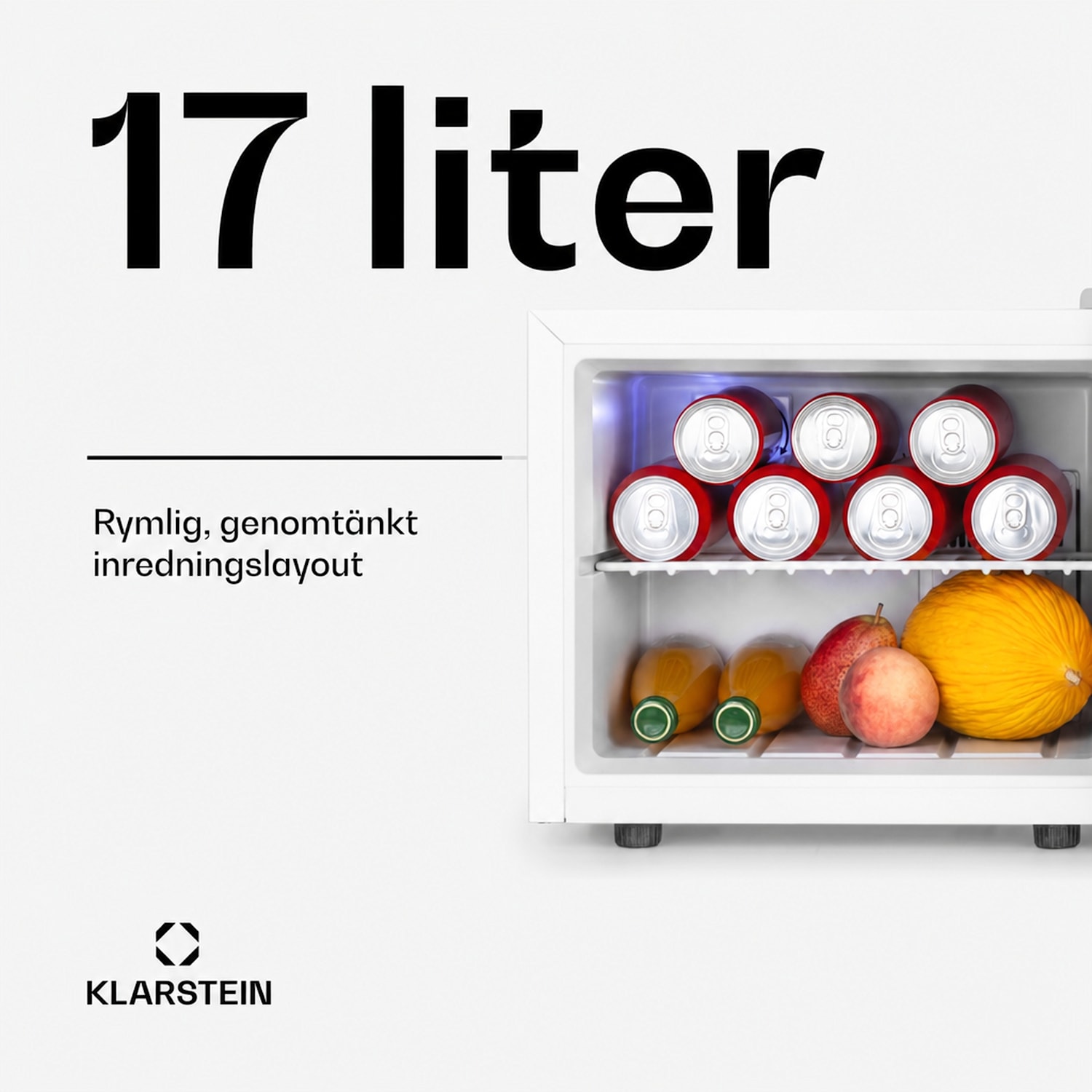 Geheimversteck Minikylskåp 2 hyllplan 17l 26dB termoelektriskt 