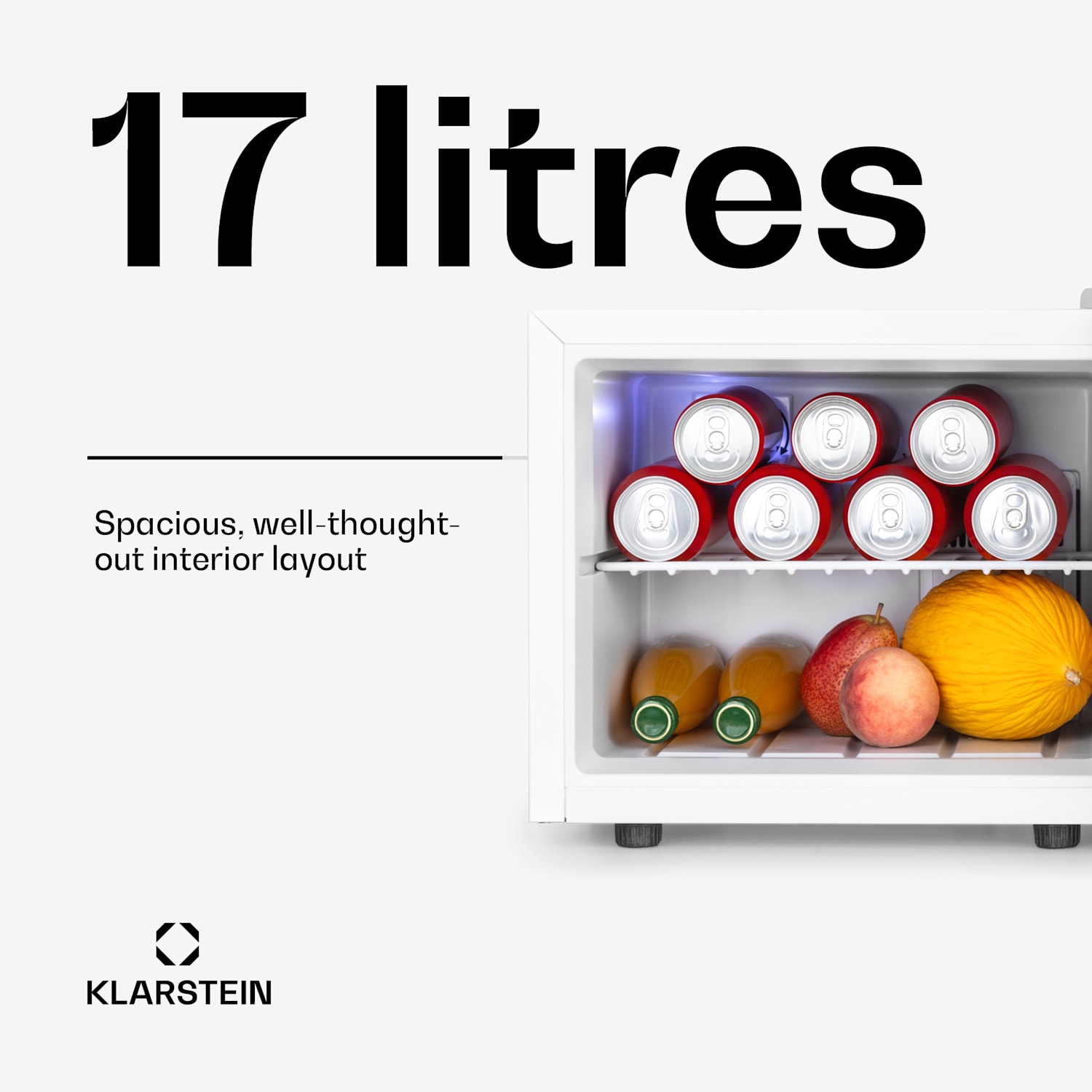 Geheimversteck minijääkaappi 2 tasoa 17 litraa 26 dB lämpösähköinen 17 Ltr | Valkoinen
