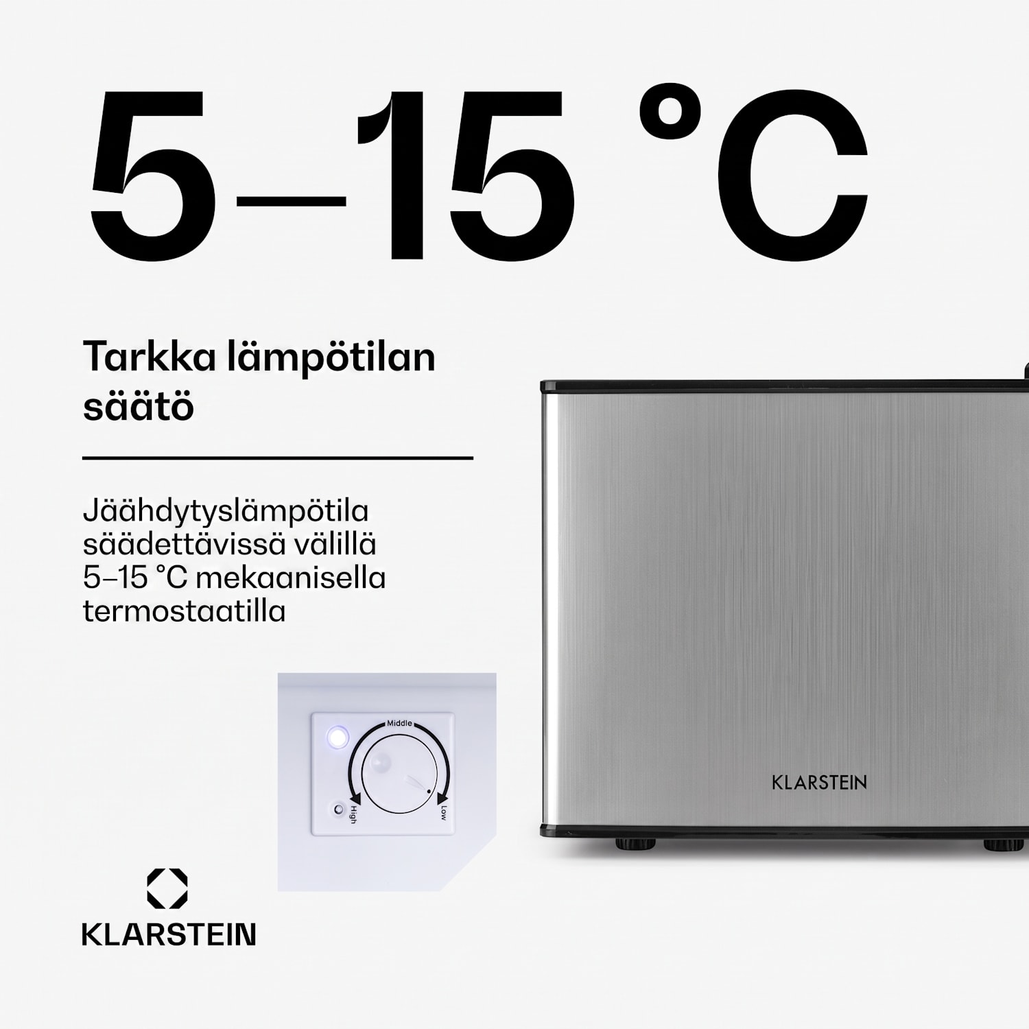 SecretHiding minijääkaappi 2 tasoa 17 litraa 26 dB lämpösähköinen 17 L | Hopea