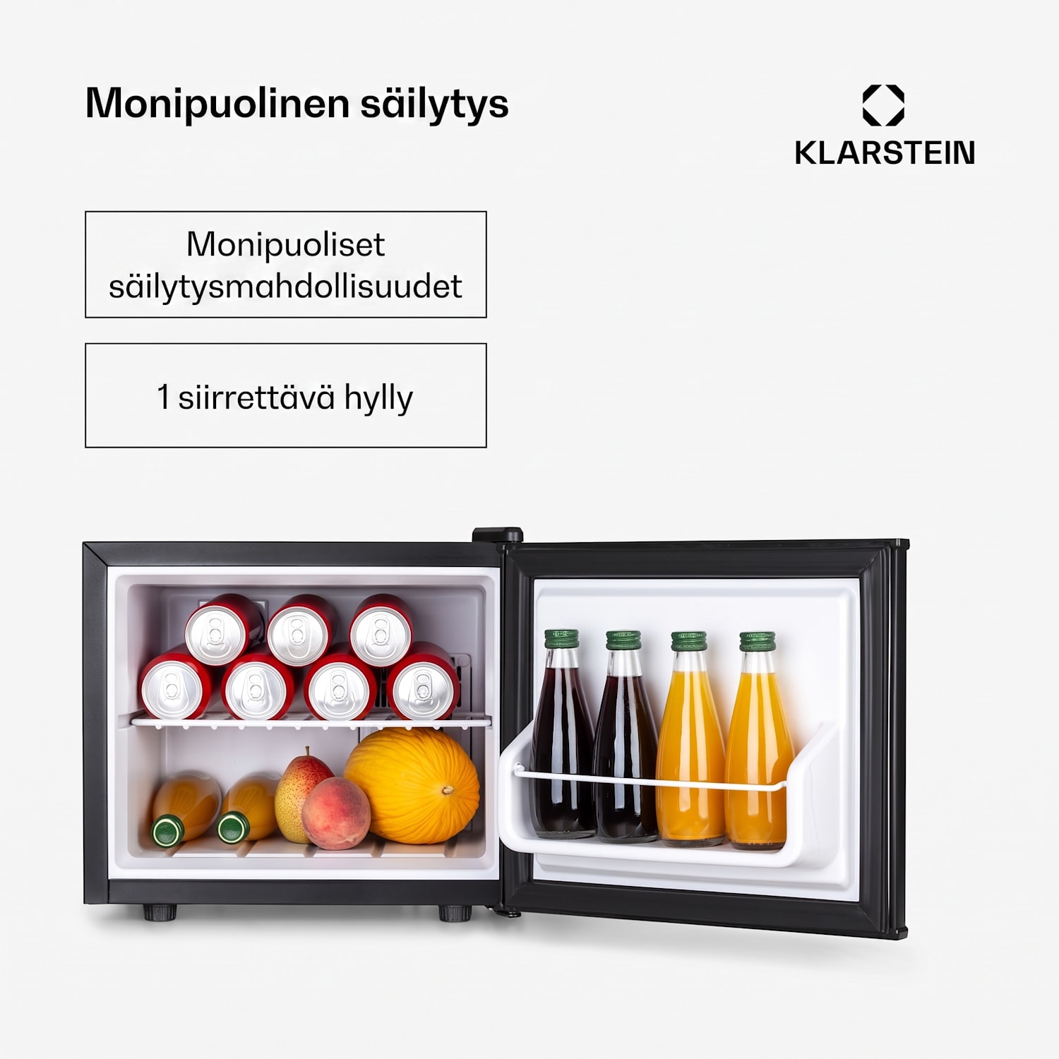 SecretHiding minijääkaappi 2 tasoa 17 litraa 26 dB lämpösähköinen 17 L | Hopea