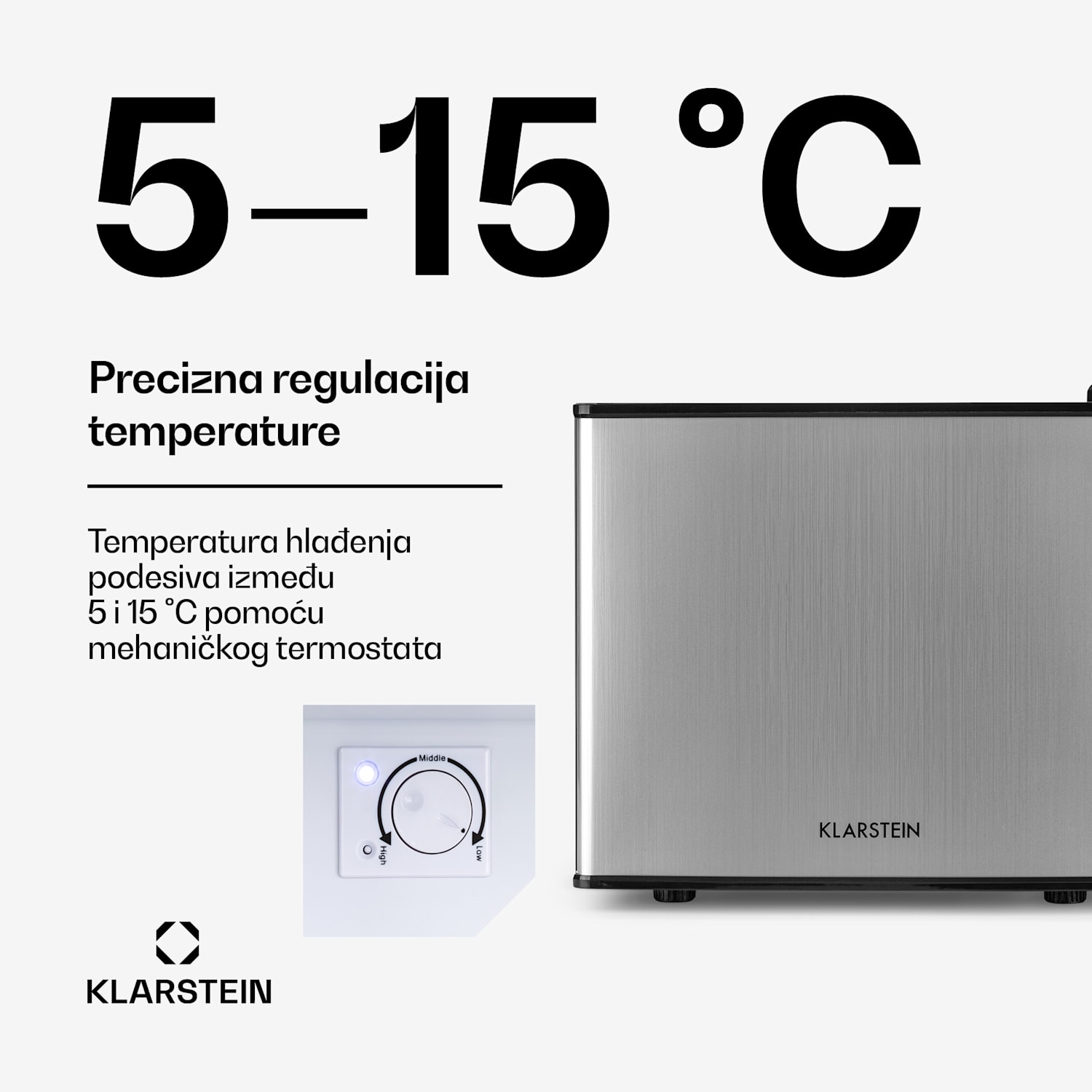 Geheimversteck, mini hladnjak, 2 područja, 17 litara, 26dB, termoelektrični 17 Ltr | Srebro