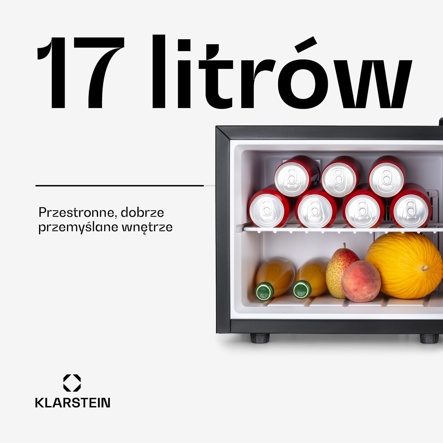 Geheimversteck, mini lodówka, 2 półki, 17 l, 26 dB, termoelektryczna 17 Ltr | Srebrny