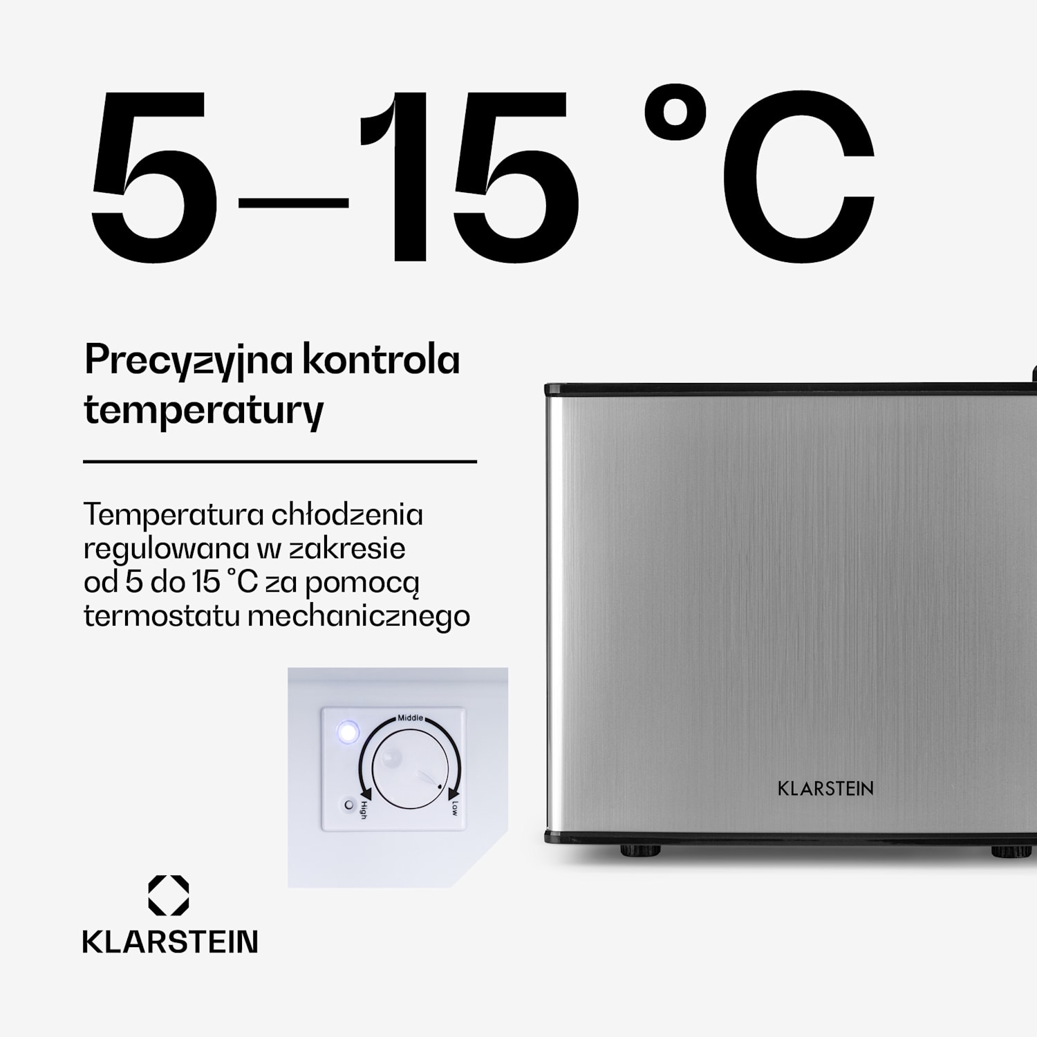 Geheimversteck, mini lodówka, 2 półki, 17 l, 26 dB, termoelektryczna 17 Ltr | Srebrny