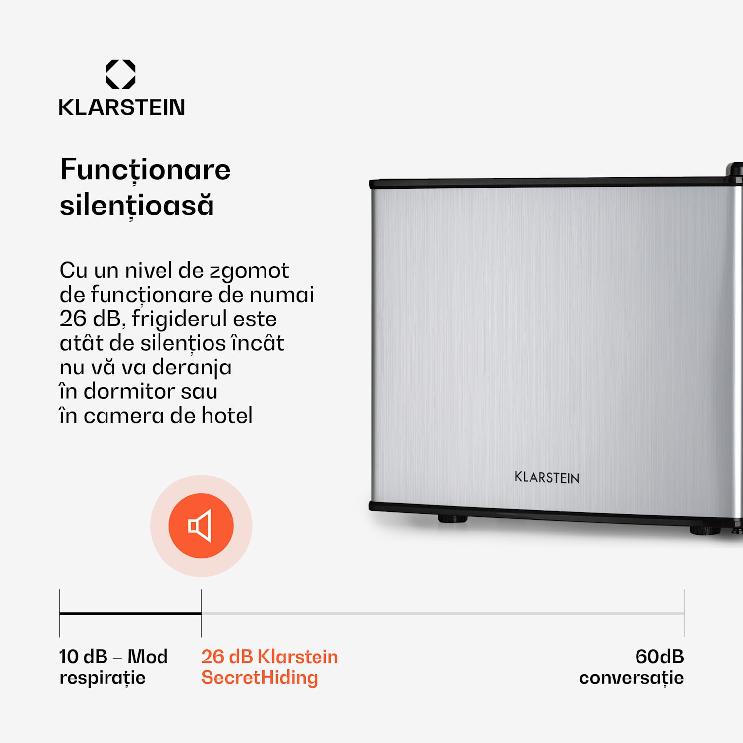 Geheimversteck, mini frigider, 2 zone, 17 litri, 26dB, termoelectric 17 Ltr | Argintiu