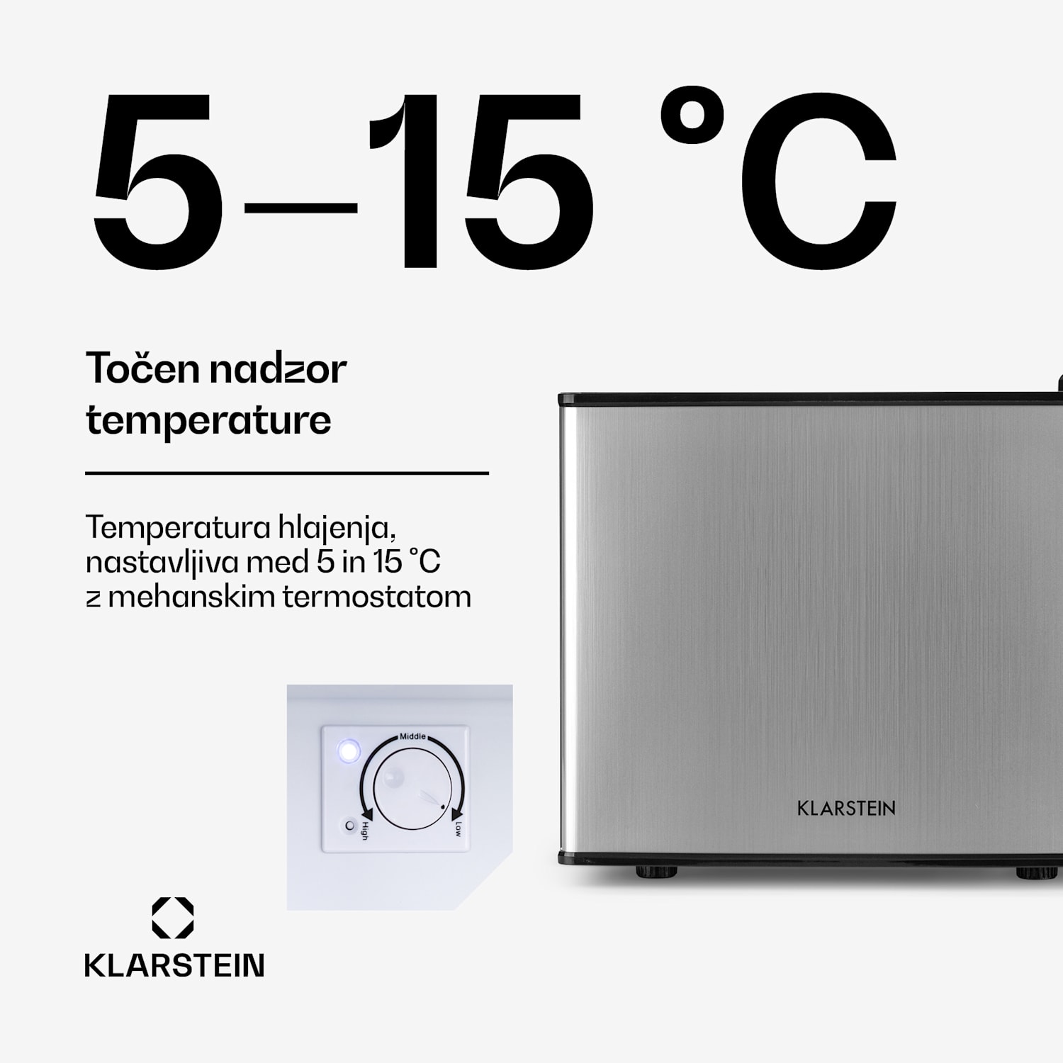Geheimversteck, mini hladilnik, 2 področji, 17 litrov, 26dB, termoelektričen 17 Ltr | Srebrna