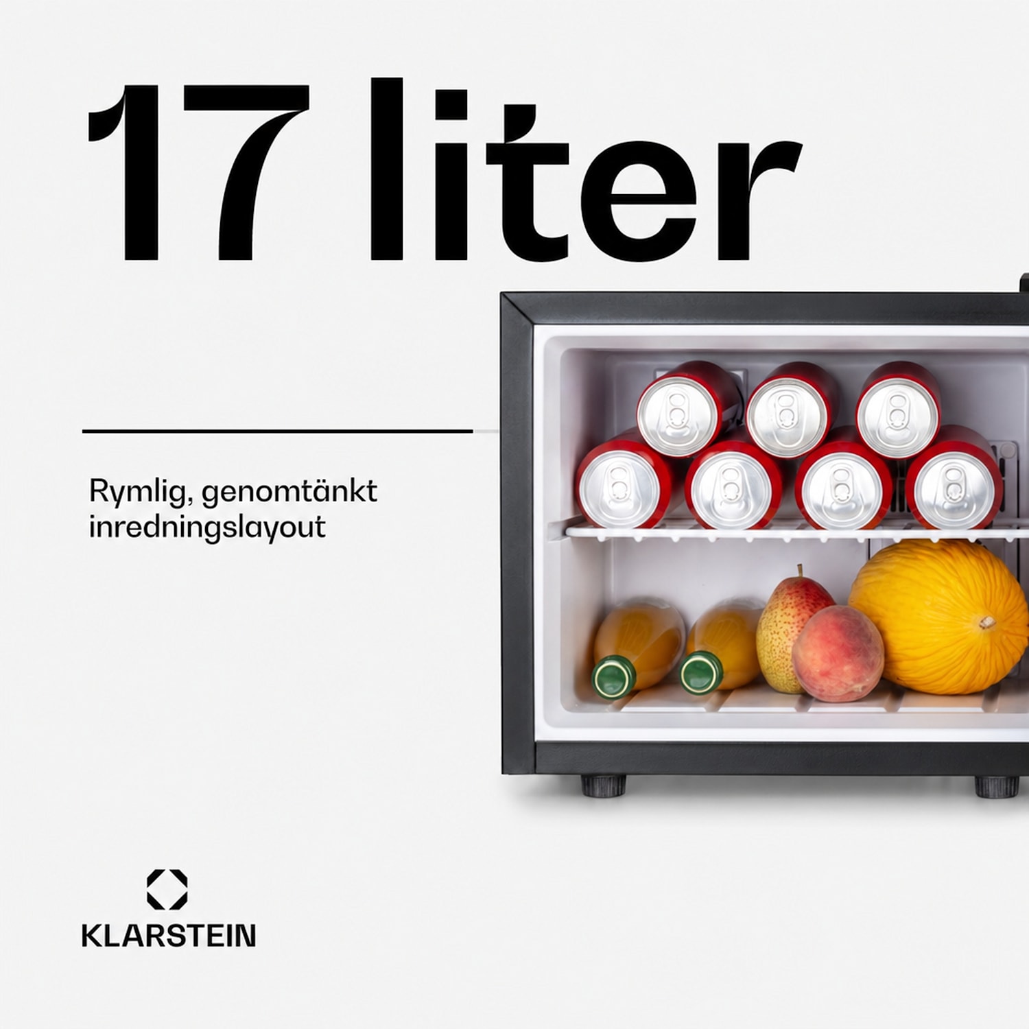 Geheimversteck Minikylskåp 2 hyllplan 17l 26dB termoelektriskt 