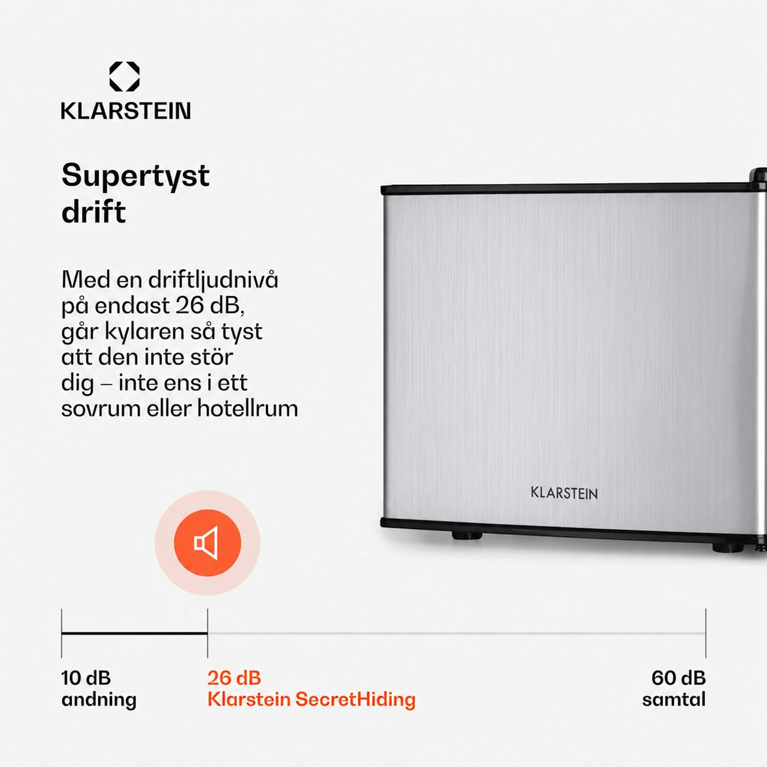 Geheimversteck Minikylskåp 2 hyllplan 17l 26dB termoelektriskt 