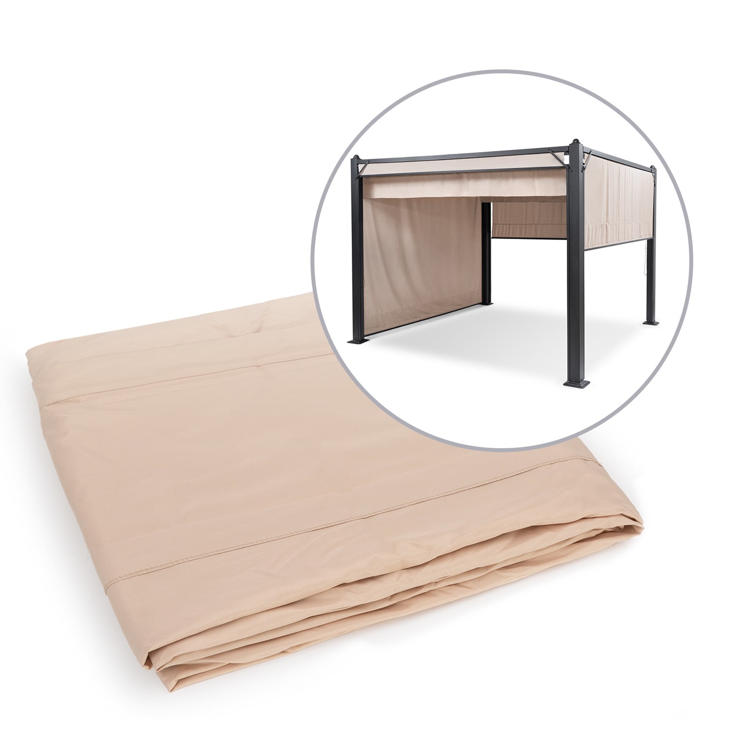Pantheon Cortina, rolety do altany ogrodowej, zestaw 4 sztuk, tkanina poliestrowa 200 g/m², 3 x 4 m 3 x 4 m | Beż