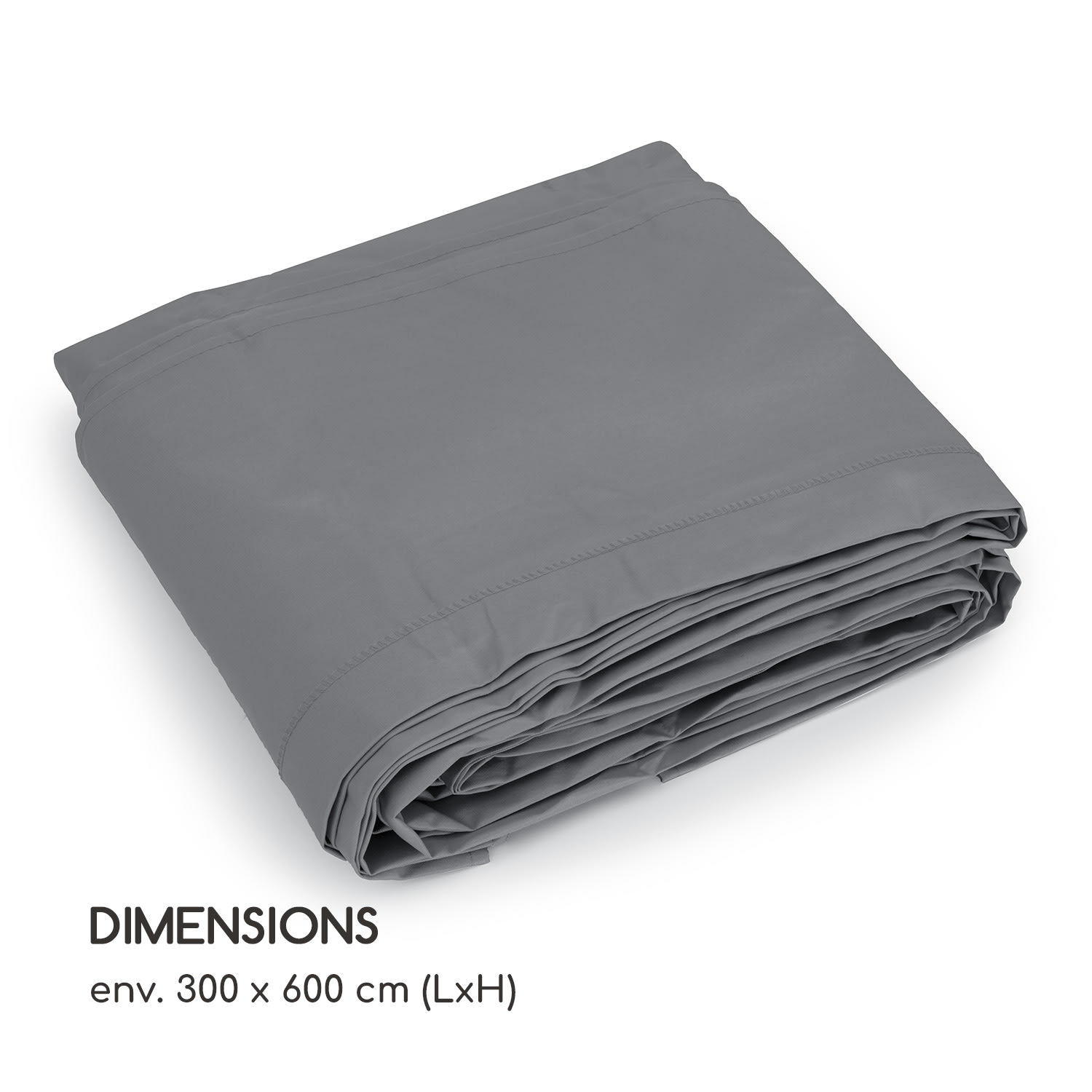 Toit de remplacement Pantheon Cortina Pergola 200 g/m² Toile polyester 3x6 m y compris cordelette 3 x 6 m | Gris Foncé