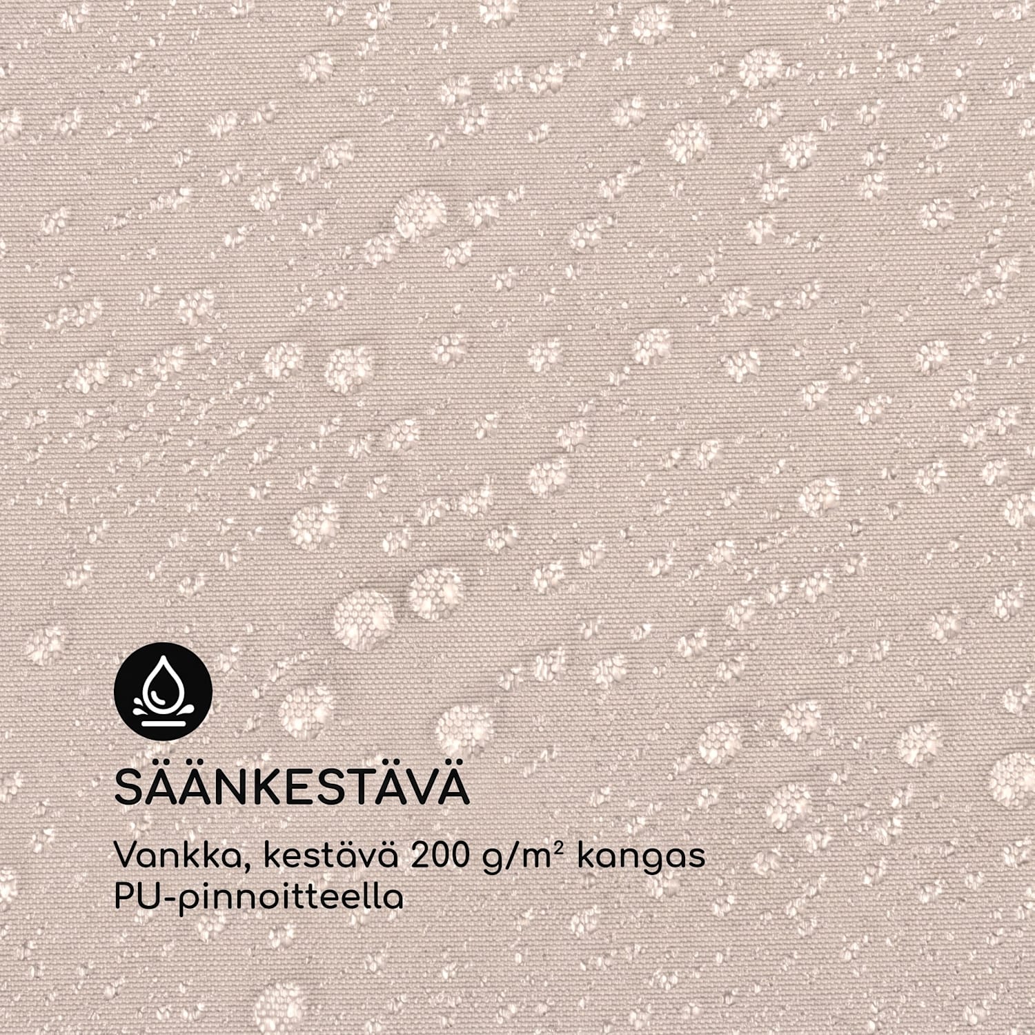 Pantheon Cortina paviljongin sivuseinäsetti varaosaksi: 200 g/m² polyesterikangas 3 x 6 m 3 x 6 m | Beige