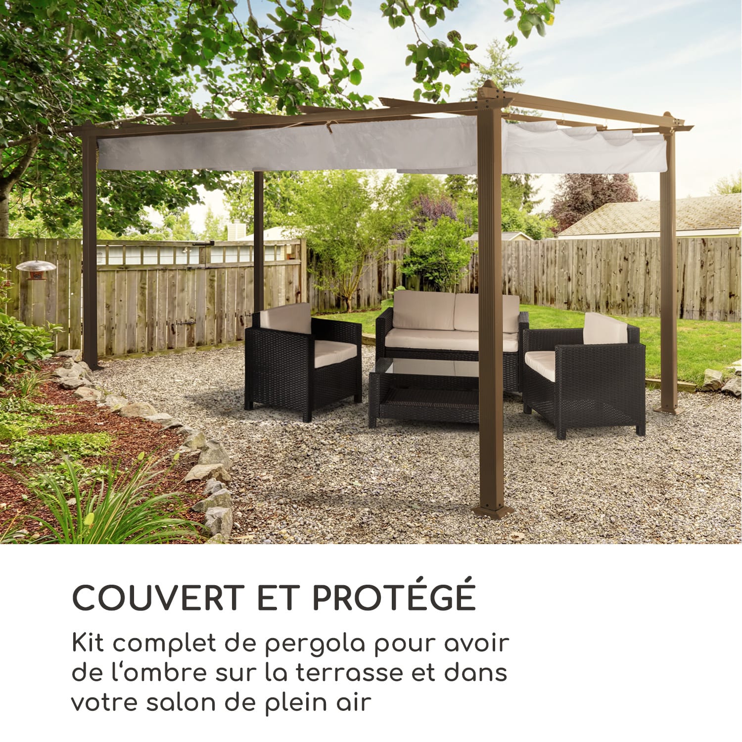Pantheon Rust Pergola Vervangend dak 200 g/m² polyester doek 3x4 m incl. trekkoord 3 x 4 m | Wit