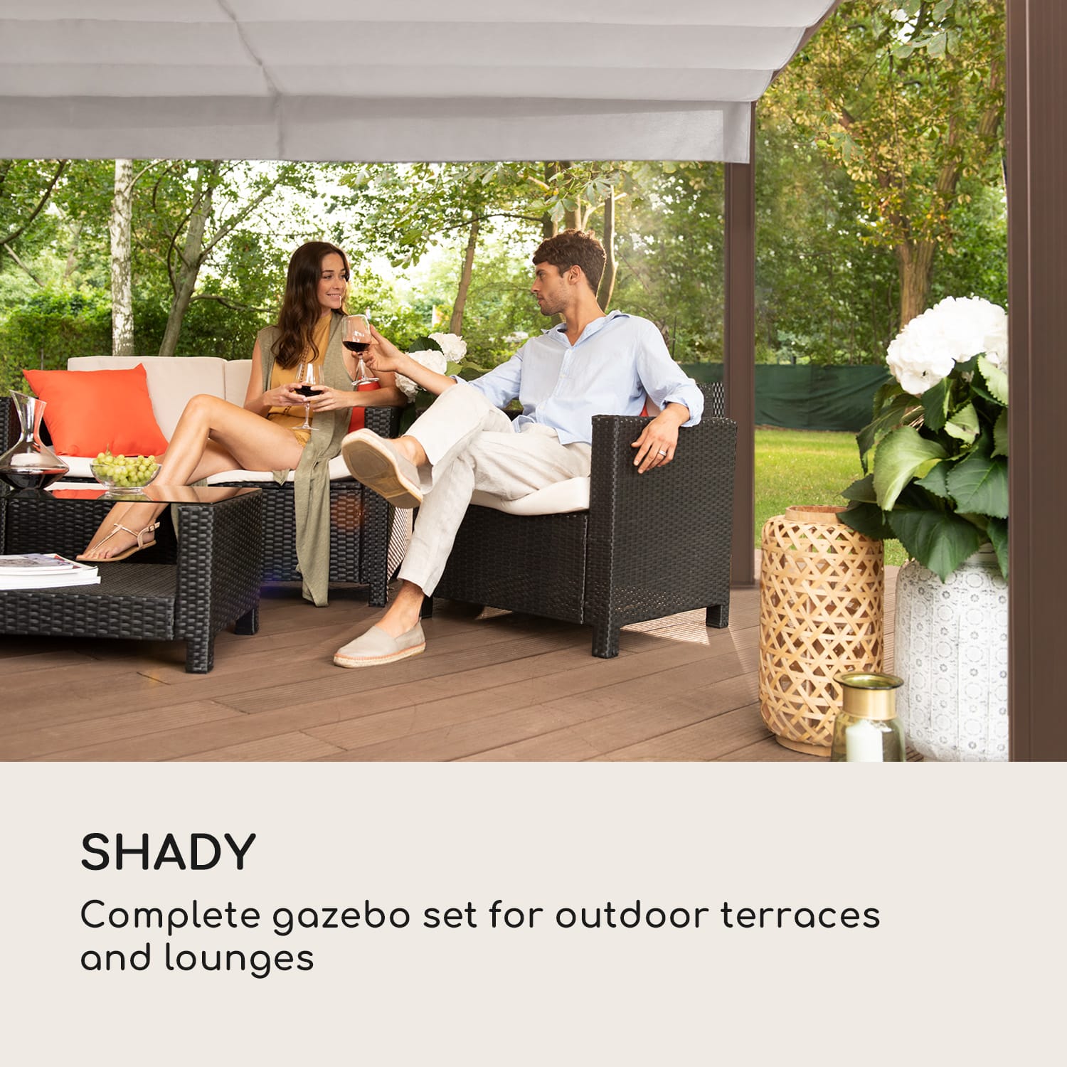 Pantheon Cortina Pergola zamjenski komplet bočnih zidova: 4 zida 200 g/m² poliesterska tkanina 3 x 4 m 3 x 4 m | Bijela