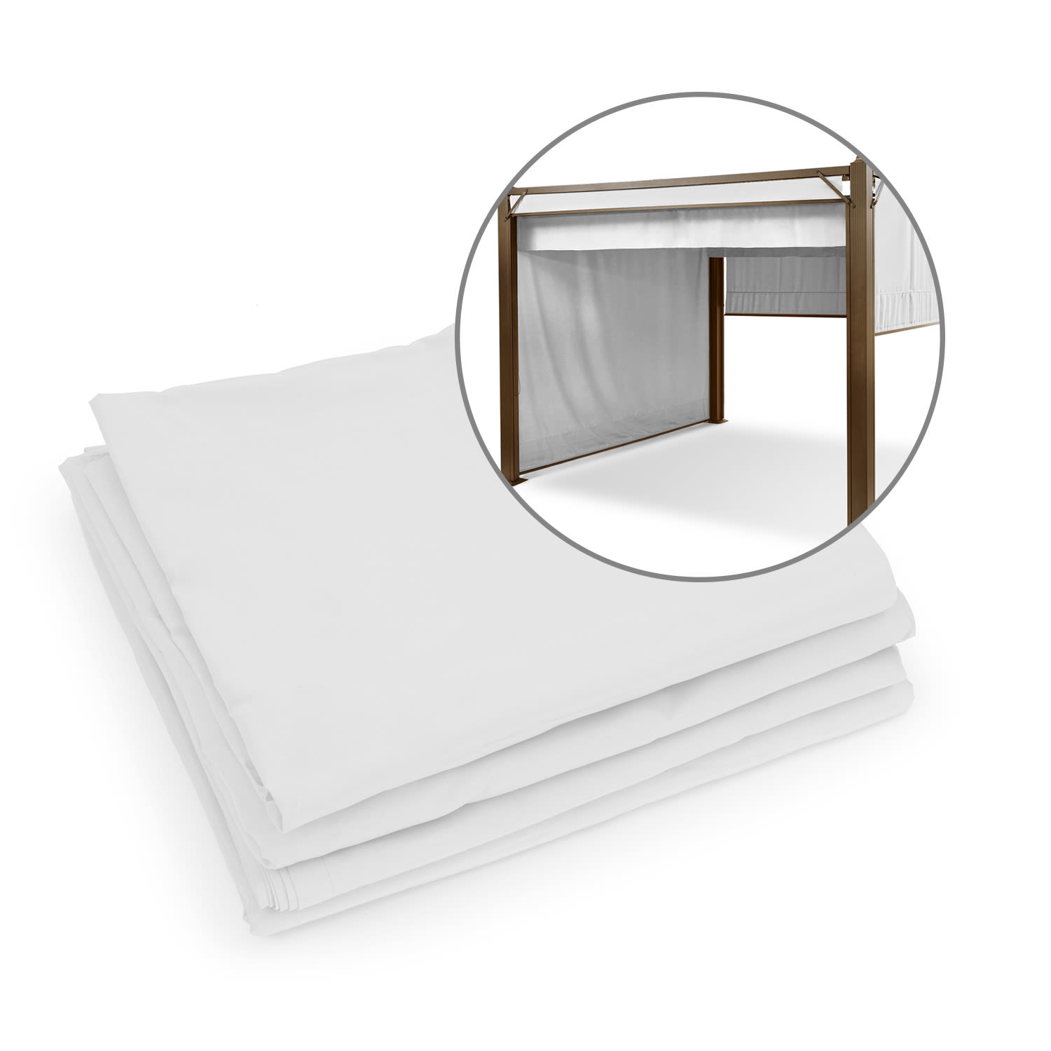 Pantheon Cortina Pergola zamjenski komplet bočnih zidova: 4 zida 200 g/m² poliesterska tkanina 3 x 4 m 3 x 4 m | Bijela