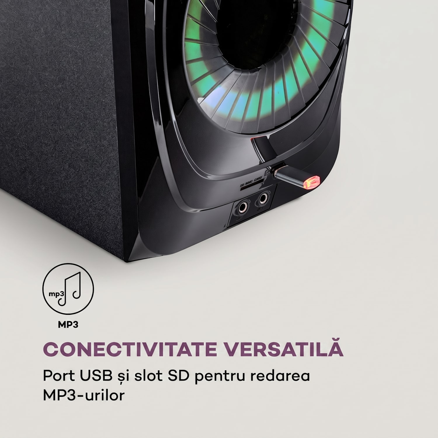 Areal 825 5.1 Sistem de difuzoare 200 W RMS BT USB SD AUX Telecomandă Negru