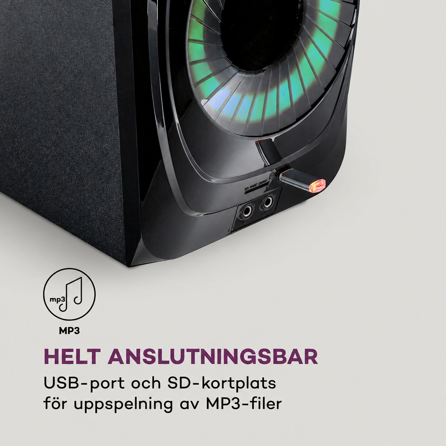 Areal 825 5.1 Högtalarsystem 200 W RMS BT USB SD AUX fjärrkontroll 