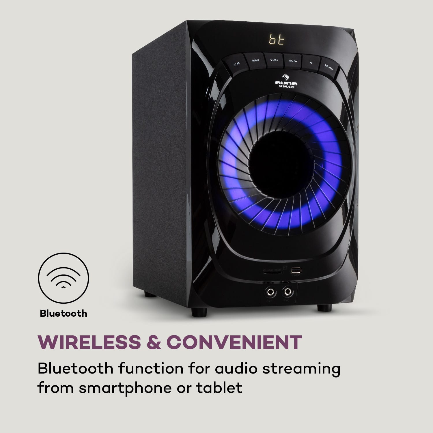Areal 825 5.1 luidsprekersysteem 200 W RMS BT USB SD AUX afstandsbediening Zwart