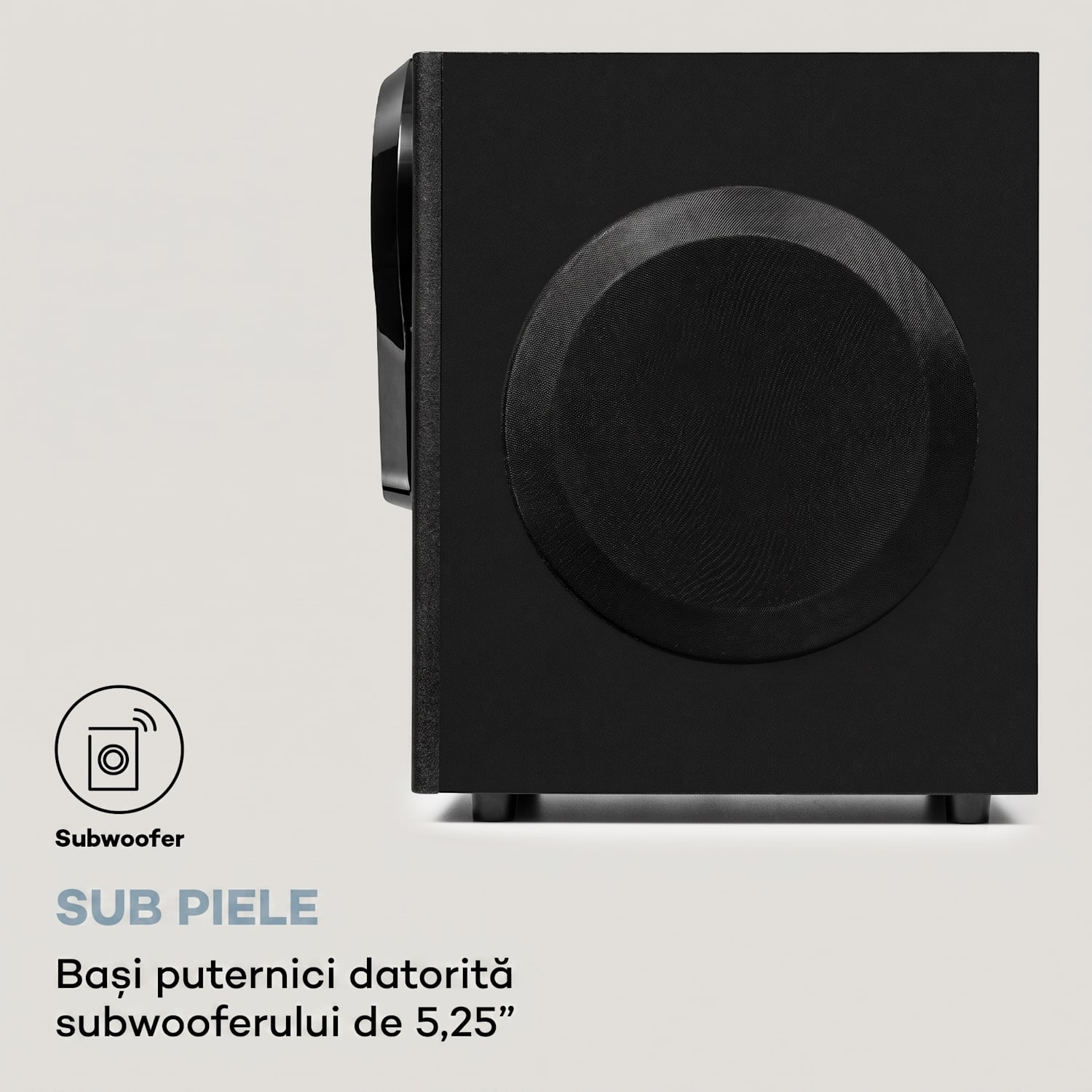 Areal 525 DG, sistem home cinema 5.1, 125 W RMS, intrare optică, BT, USB, SD, AUX, telecomandă Negru