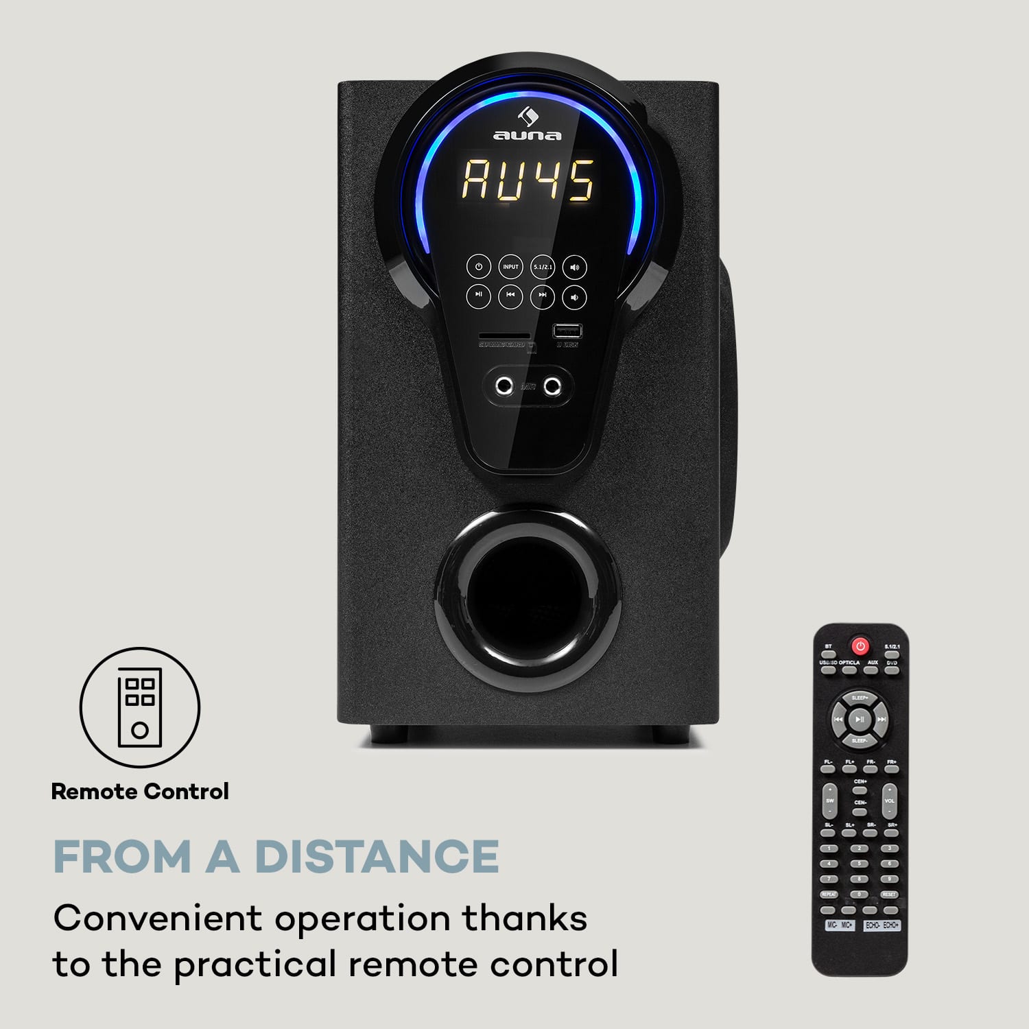 Areal 525 DG, 5.1 Surround System, 125W, RMS, Opt-In, BT, USB, SD, AUX, remote control Black