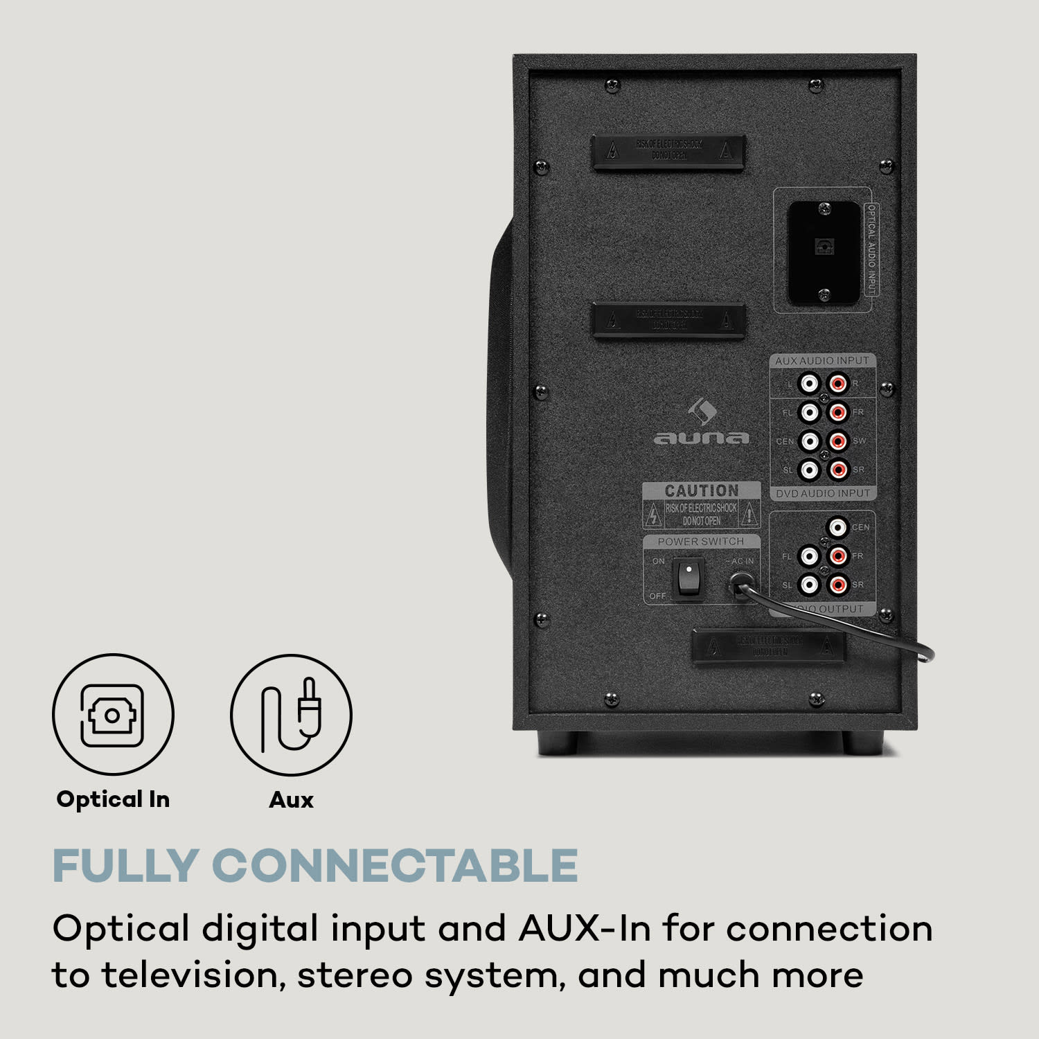 Areal 525 DG, 5.1 Surround System, 125W, RMS, Opt-In, BT, USB, SD, AUX, remote control Black