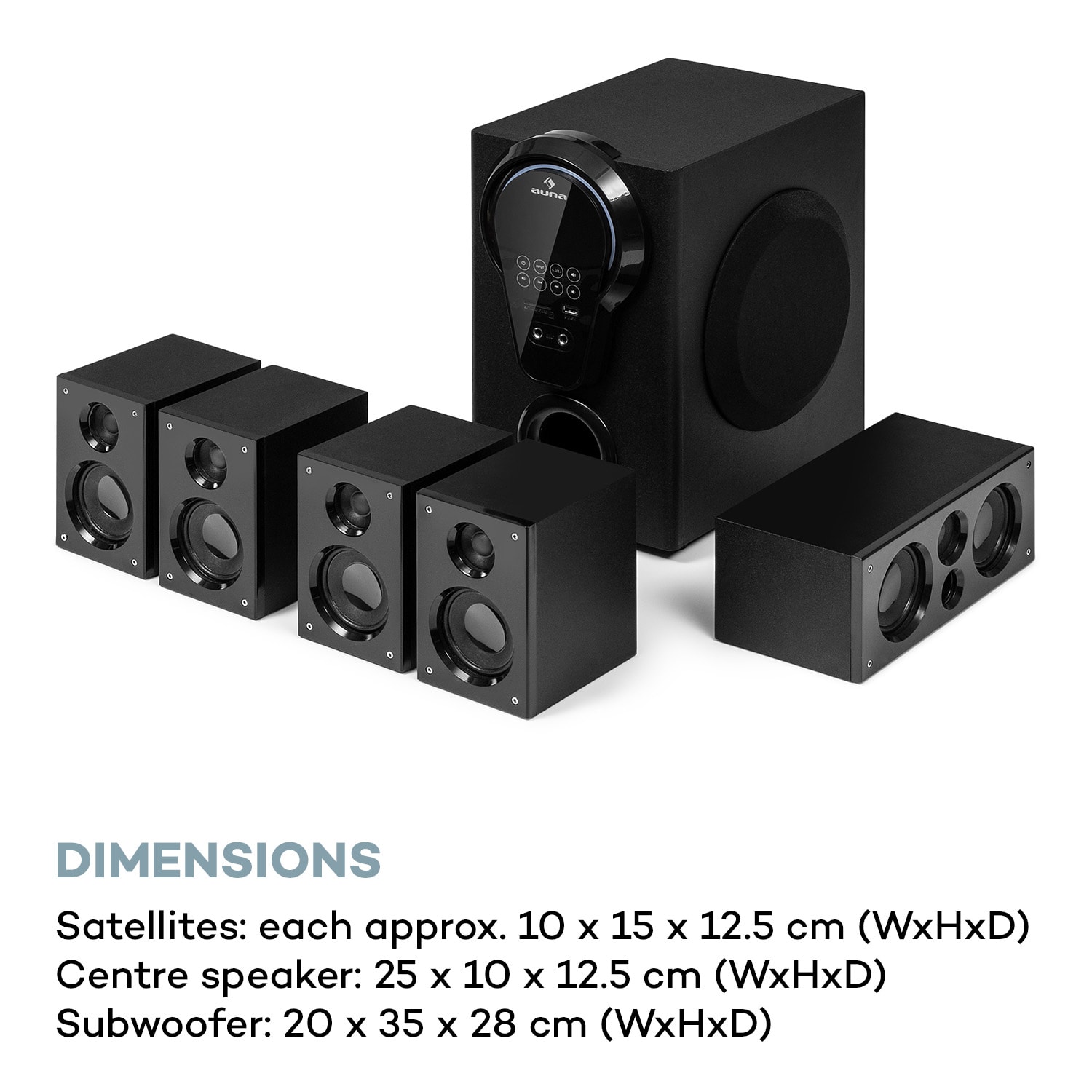 Areal 525 DG, 5.1 Surround System, 125W, RMS, Opt-In, BT, USB, SD, AUX, remote control Black