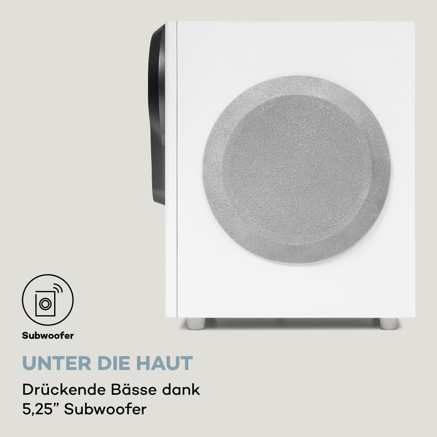 Areal 525 DG 5.1-Surround-System 125W RMS Opt-In BT USB SD AUX Fernbedienung Weiß