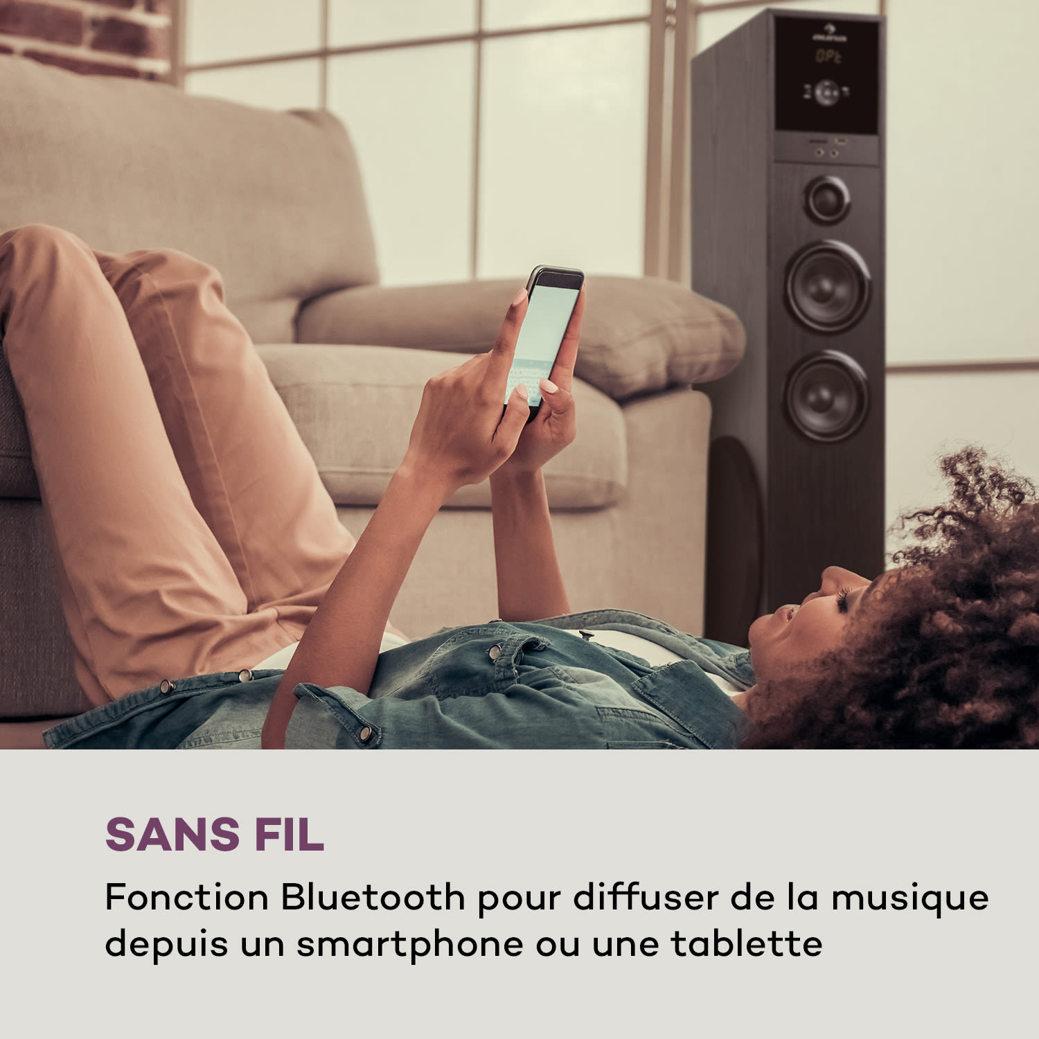 Auna Line 200A Enceintes sur pied 3 voies 2 x 80 Watt RMS Hauteur : 92 cm 