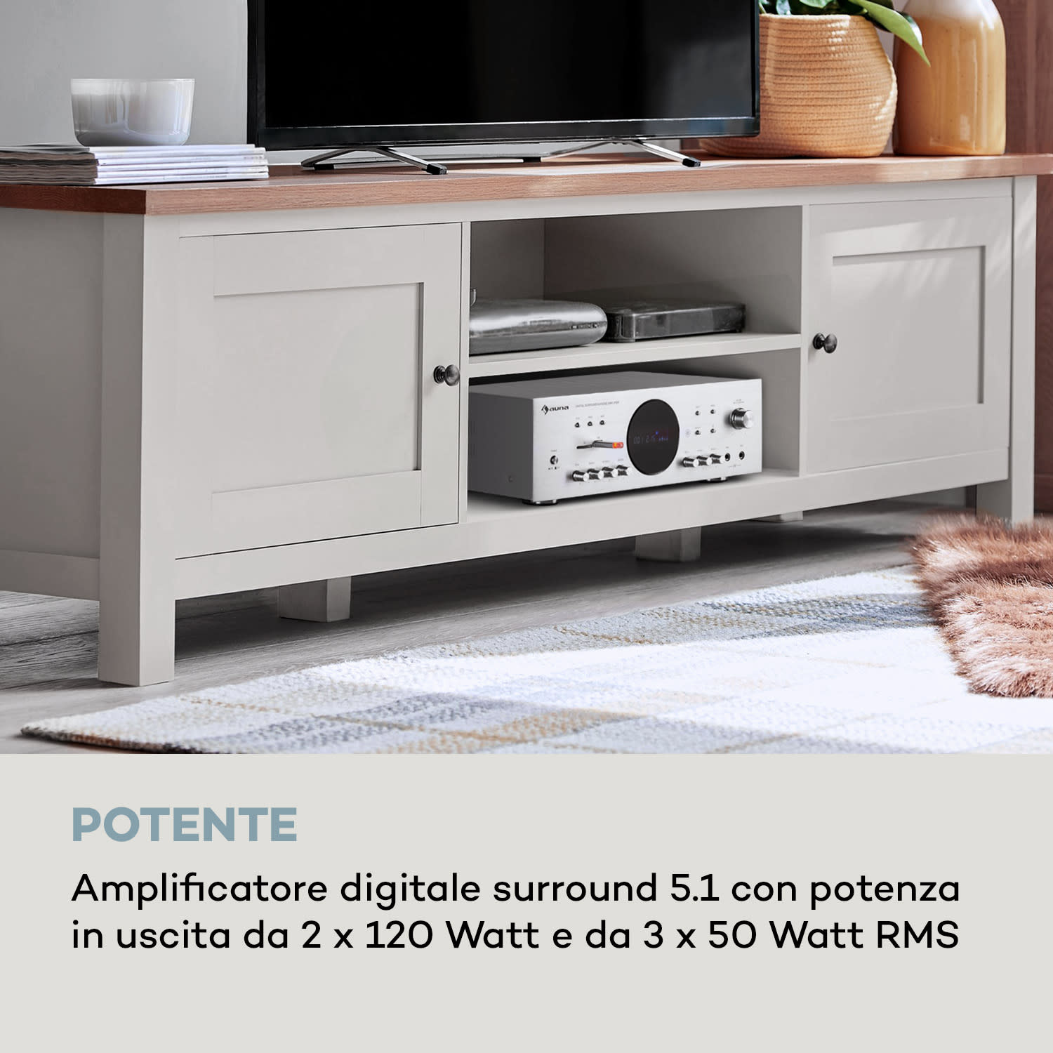 AMP-218 BT Amplificatore surround digitale 5.1 2x120W 3x50W RMS BT 2xMicro 