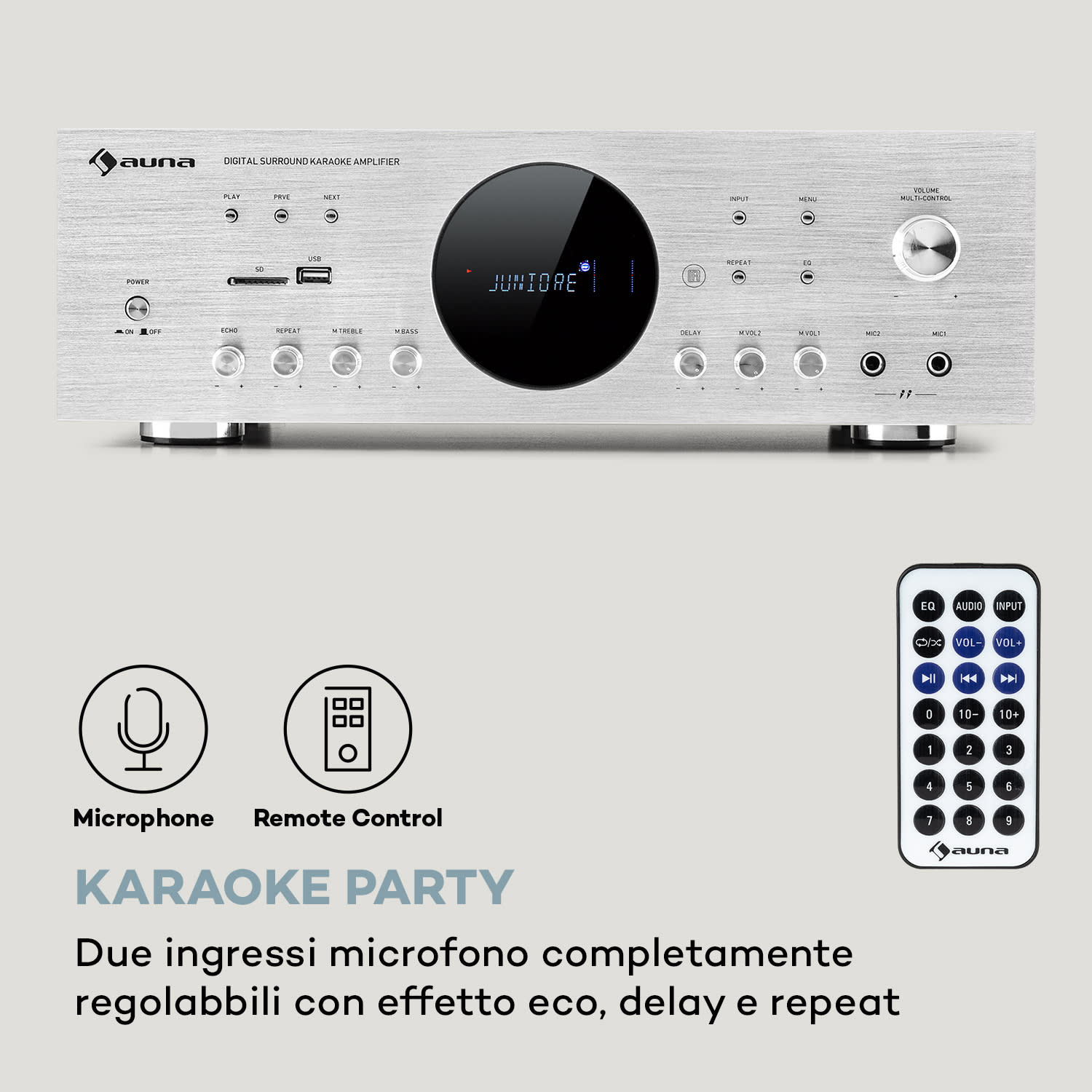 AMP-218 BT Amplificatore surround digitale 5.1 2x120W 3x50W RMS BT 2xMicro 