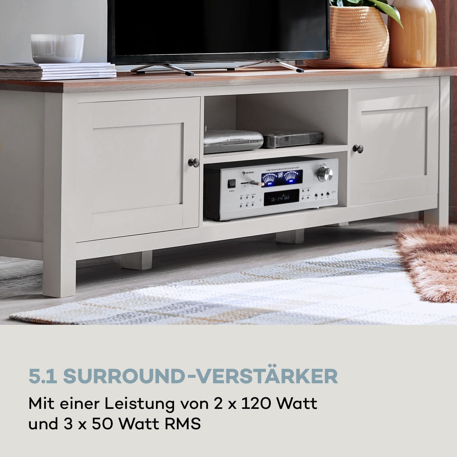AMP 5100 BT Stereo-Verstärker 2x120 W + 3x50 W RMS BT
