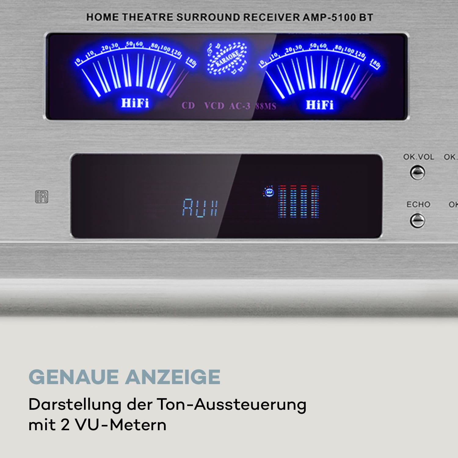 AMP 5100 BT Stereo-Verstärker 2x120 W + 3x50 W RMS BT