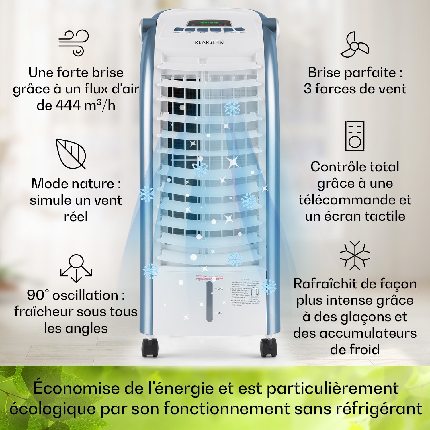 Maxfresh Ocean ventilator luchtkoeler 444 m³/h | Nee | Wit / Blauw