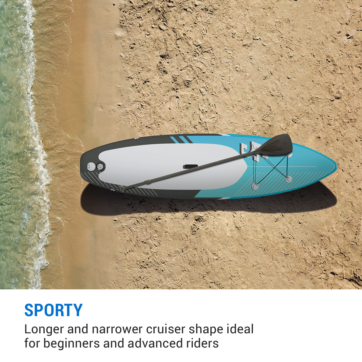 Lanikai Cruiser 9.8, deska do pływania SUP, pompowana, zestaw, 305 x 77 x 10 cm Črna / modra