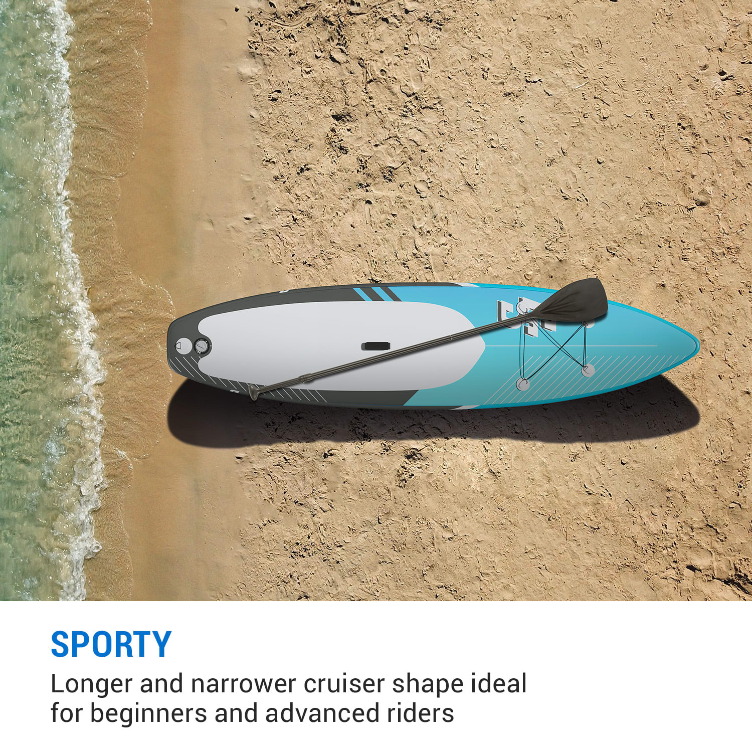 Lanikai Cruiser 10.8, paddleboard gonflabil, set cu placă SUP, 330 × 77 × 15 Negru / albastru