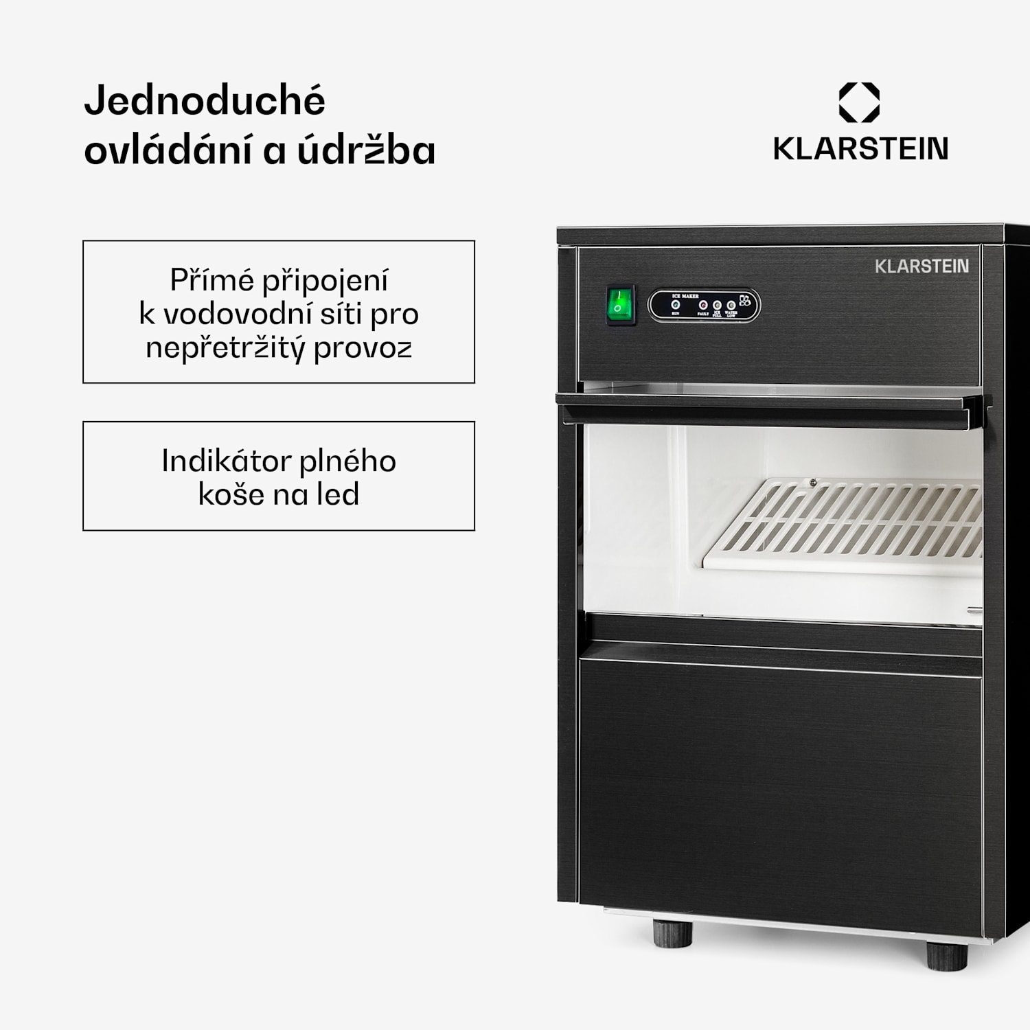 Powericer XL, výrobník ledu, 145 W, 20 kg/den, průmyslové zařízení na výrobu ledu, nerezový 