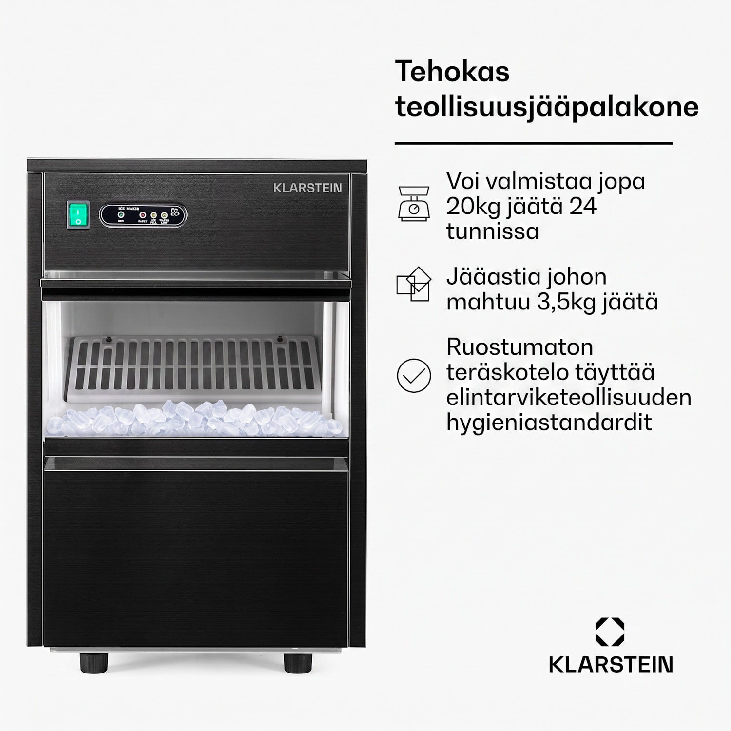 Powericer XL Jääpalakone 20  kg /päivä 145 W 