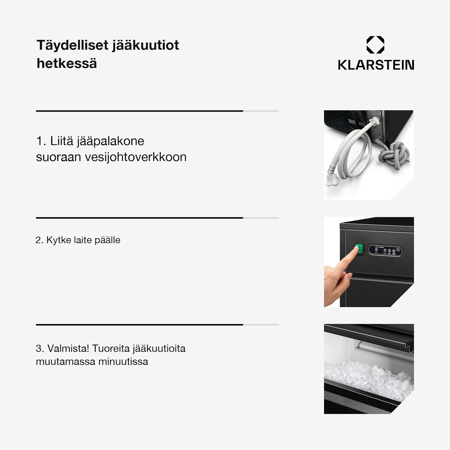 Powericer XL Jääpalakone 20  kg /päivä 145 W 