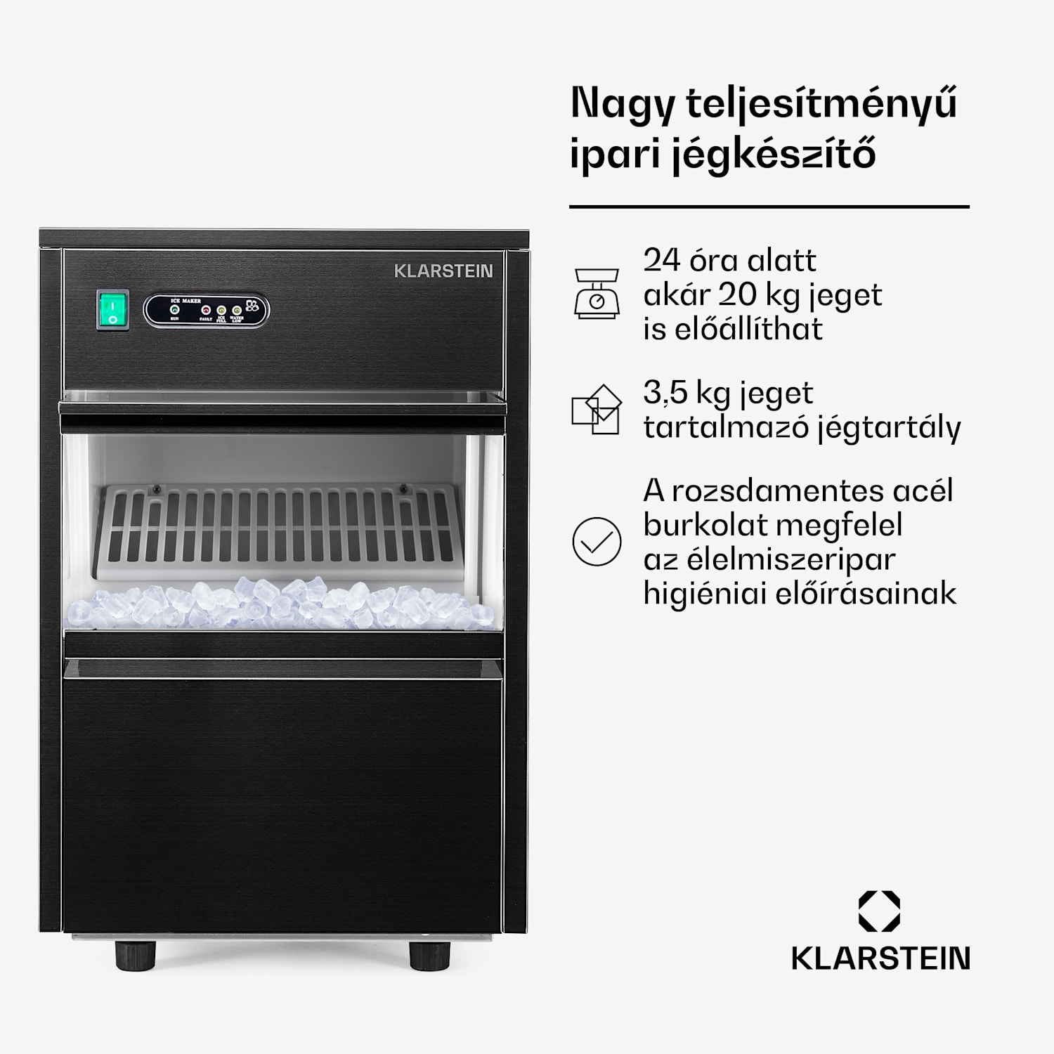 Powericer XL, jégkocka készítő, 20 kg/24 h, 145 W 