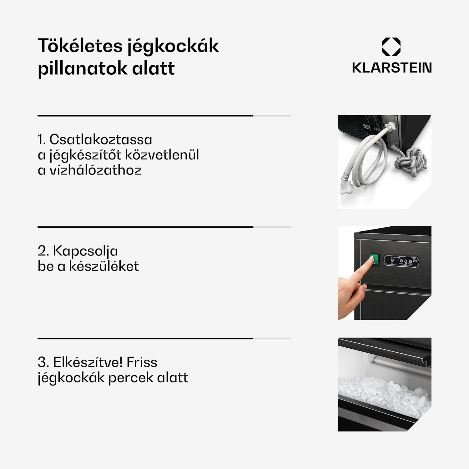 Powericer XL, jégkocka készítő, 20 kg/24 h, 145 W 