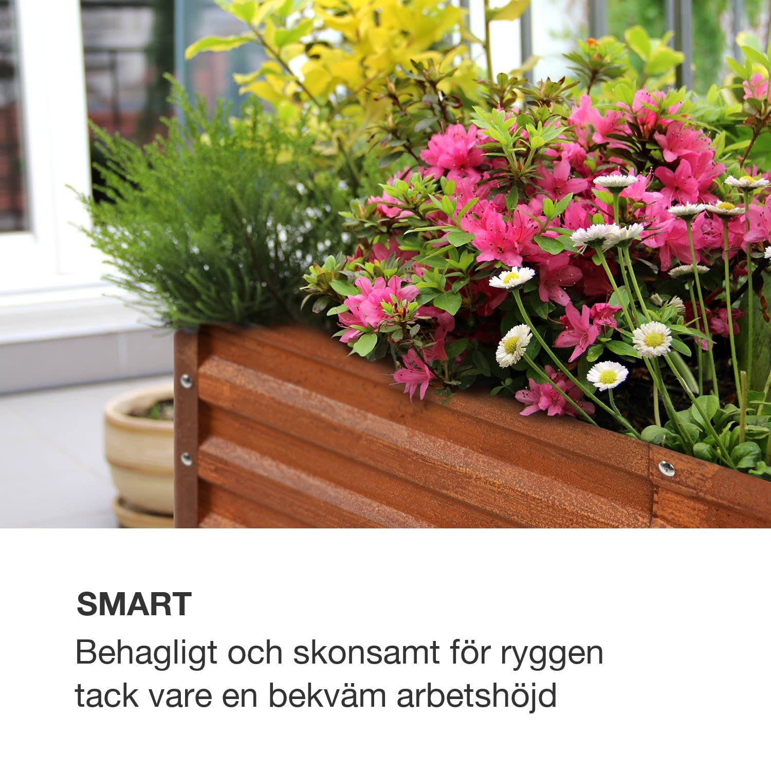 Rust Grow upphöjd odlingsbädd trädgårdsbädd galvaniserad stålplåt rostfinish 120 x 60 x 60 cm | Rost