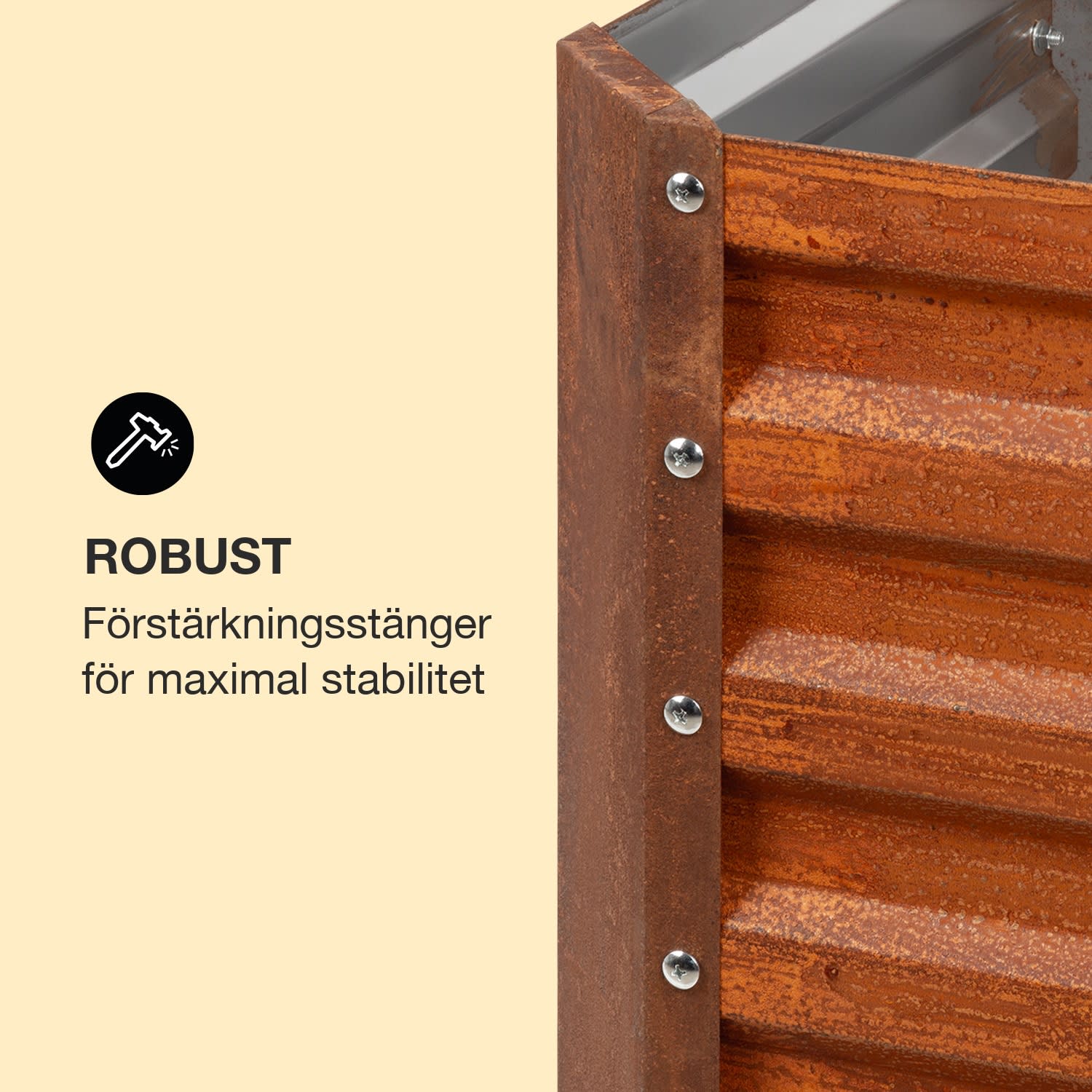 Rust Grow upphöjd odlingsbädd trädgårdsbädd galvaniserad stålplåt rostfinish 120 x 60 x 60 cm | Rost