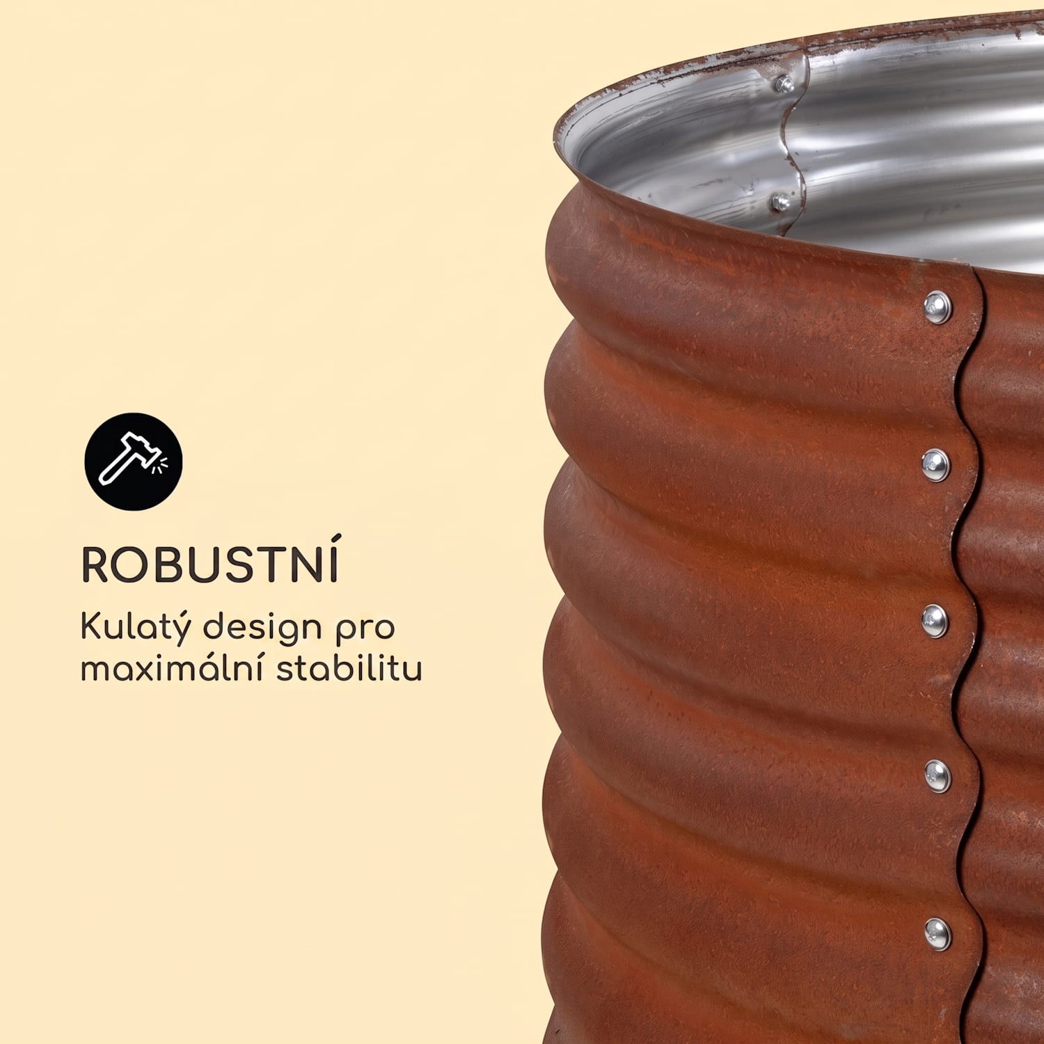 Rust Grow, vyvýšený záhon, zahradní záhon, pozinkovaný ocelový plech, rezavá úprava 