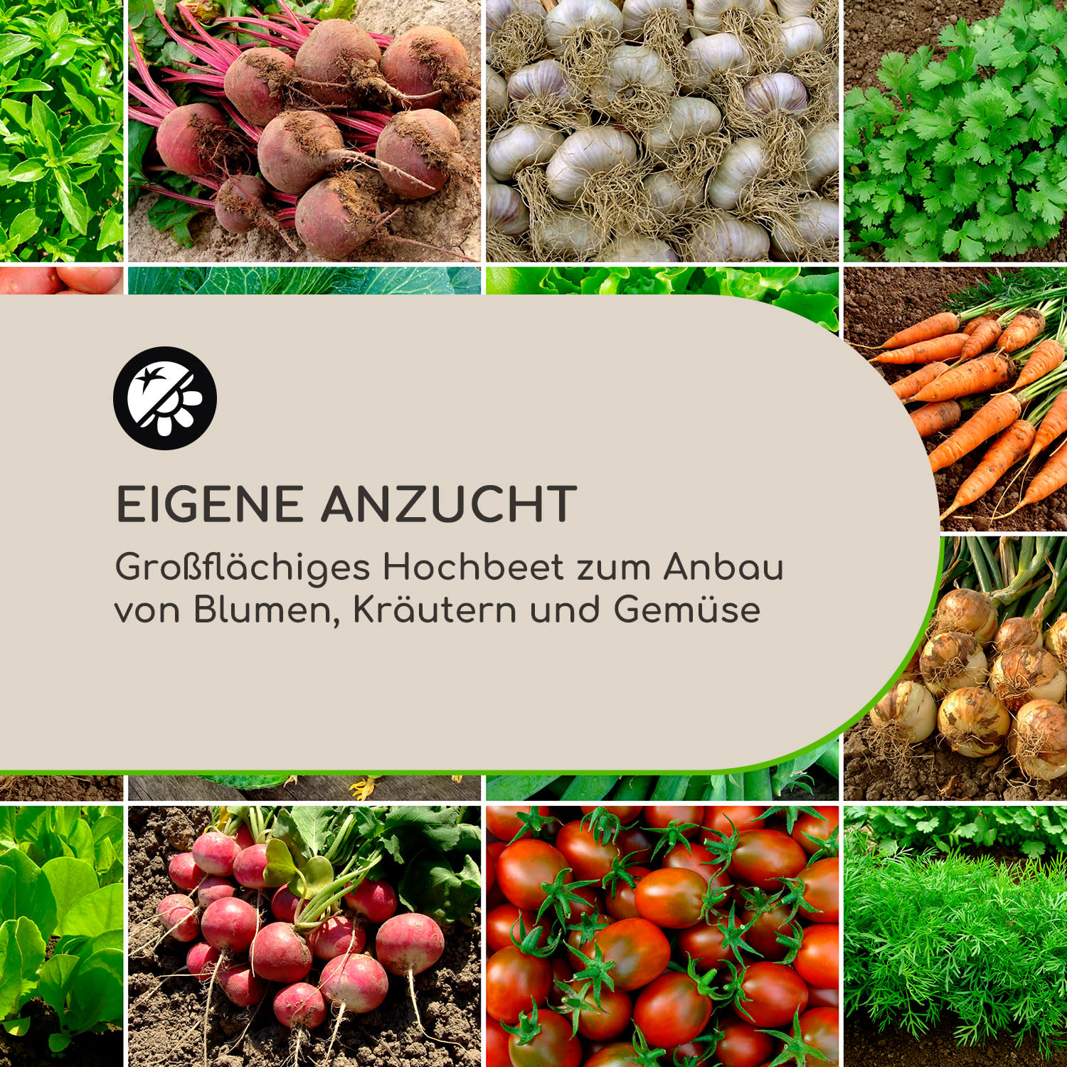 Rust Grow Hochbeet Gartenbeet verzinktes Stahlblech Rost-Finish 100 x 100 x 57 cm | Rost