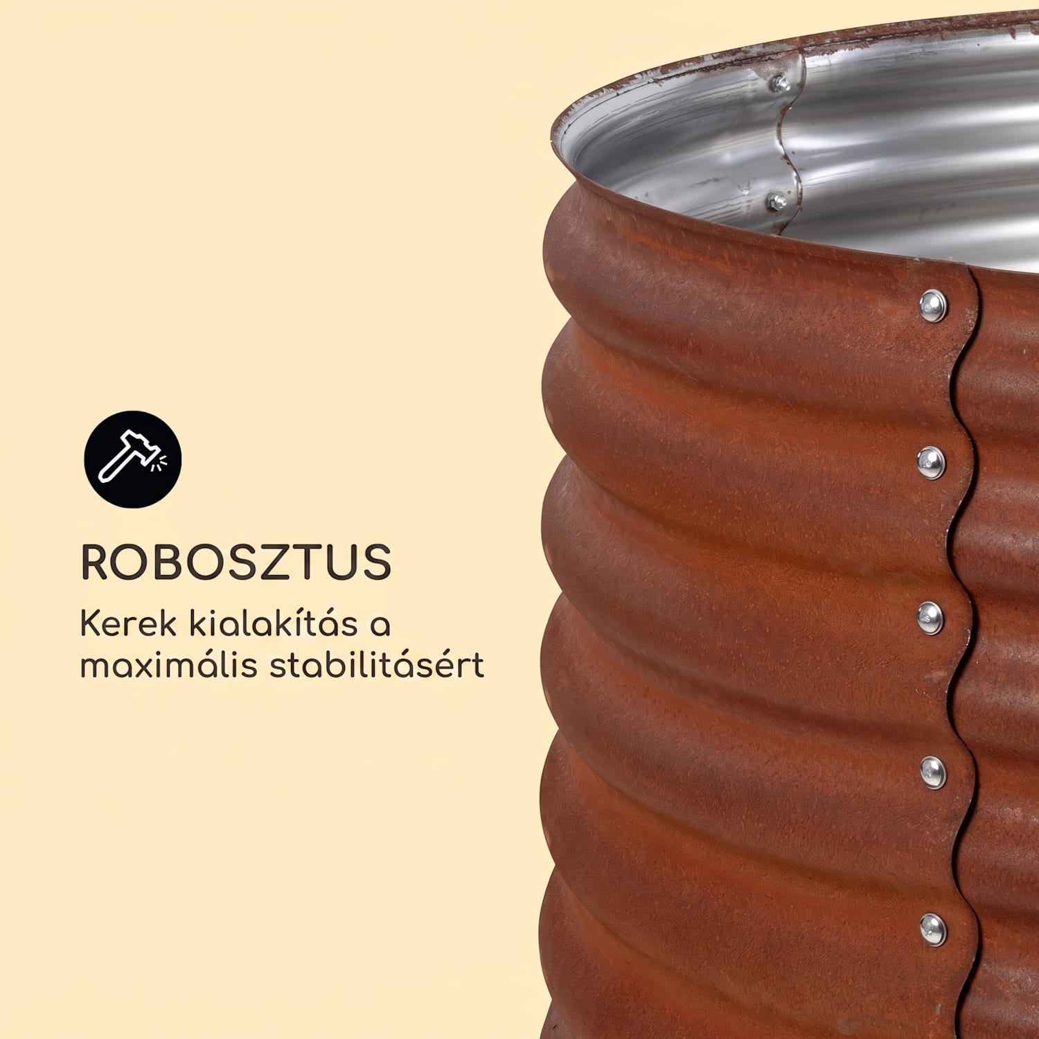Rust Grow, magaságyás, kerti ágyás, horganyzott acéllemez, rozsdás kivitel 