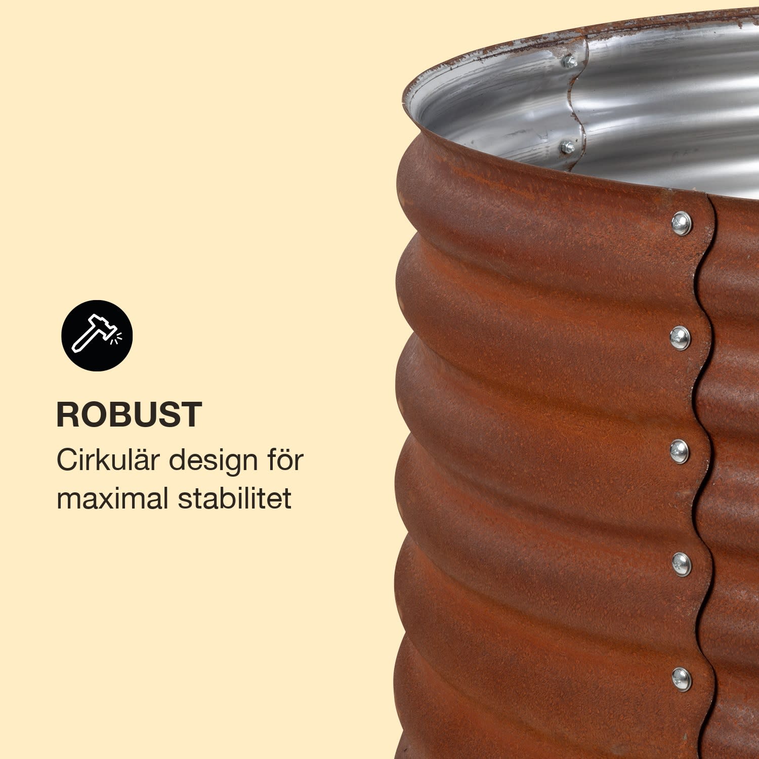 Rust Grow Pallkrage trädgårdsbädd förzinkad stålplåt rost-finish 100 x 100 x 57 cm | Rost