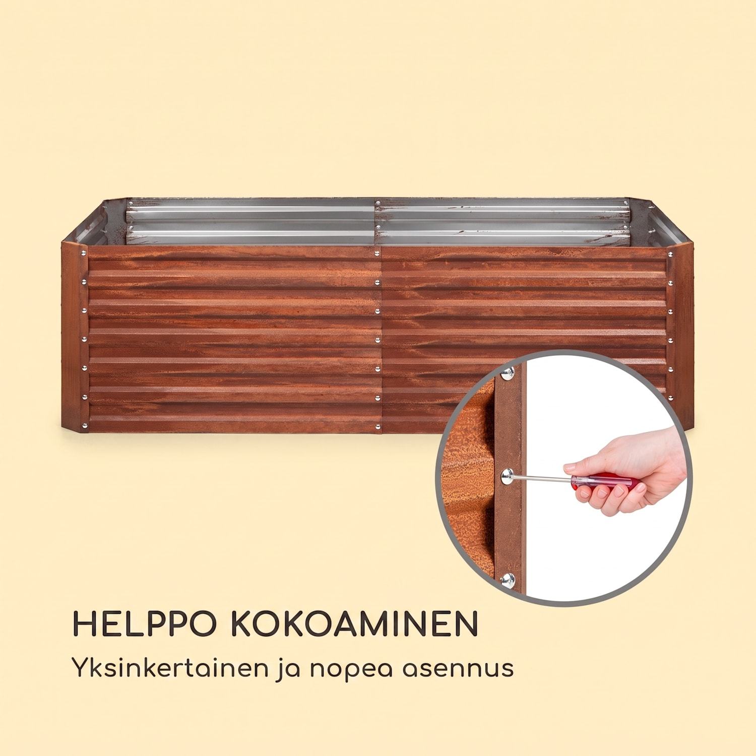 Rust Grow korotettu puutarhalaatikko galvanoitua teräslevyä ruostepintainen 200 x 100 x 60 cm | Ruoste