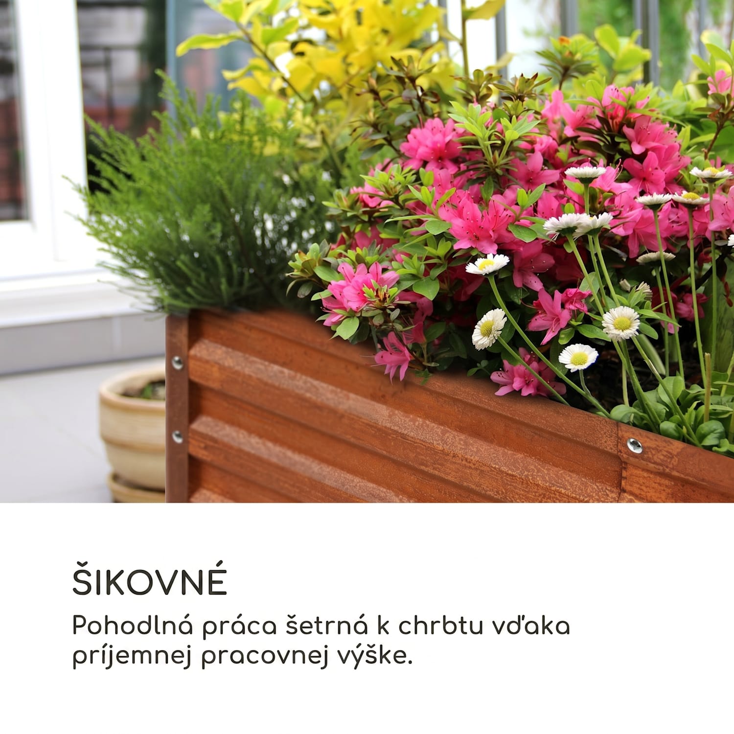 Rust Grow, vyvýšený záhon, záhradný záhon, pozinkovaný oceľový plech, hrdzavá úprava 200 x 100 x 60 cm | Hrdza