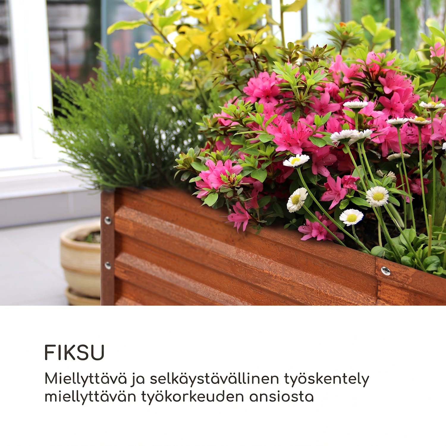 Rust Grow korotettu puutarhalaatikko galvanoitua teräslevyä ruostepintainen 200 x 100 x 90 cm | Ruoste