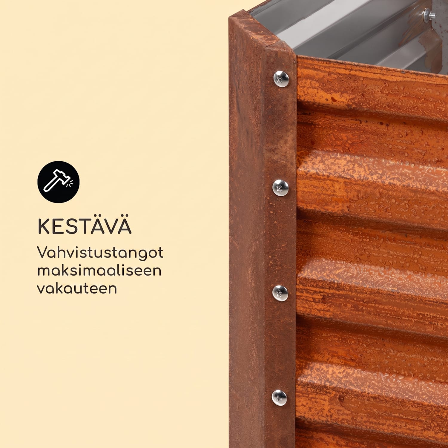 Rust Grow korotettu puutarhalaatikko galvanoitua teräslevyä ruostepintainen 200 x 100 x 90 cm | Ruoste